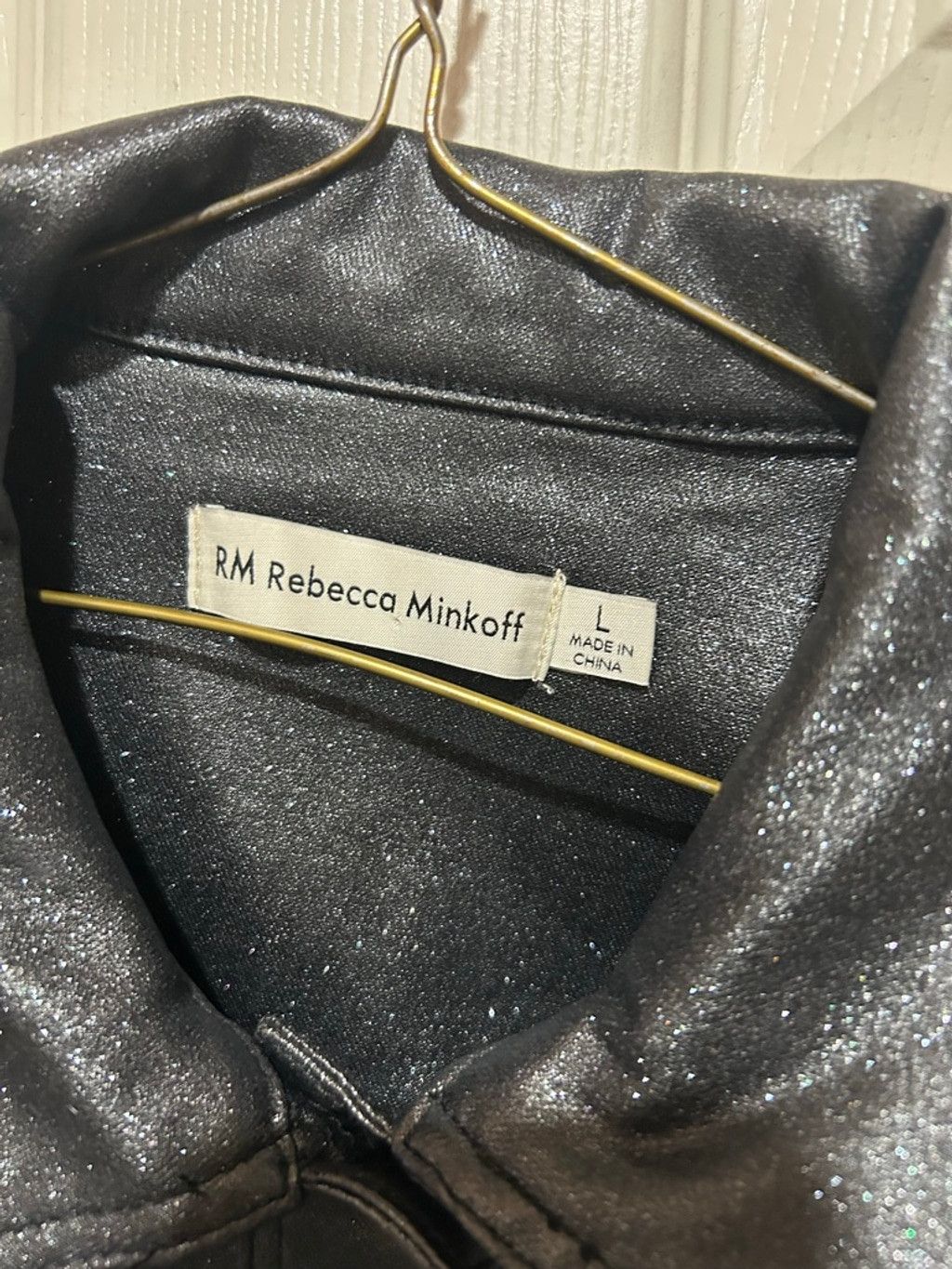 Rebecca Minkoff Women's Rebecca Minkoff Black Glitter Cropped Jacket L Size L / US 10 / IT 46 - 3 Thumbnail