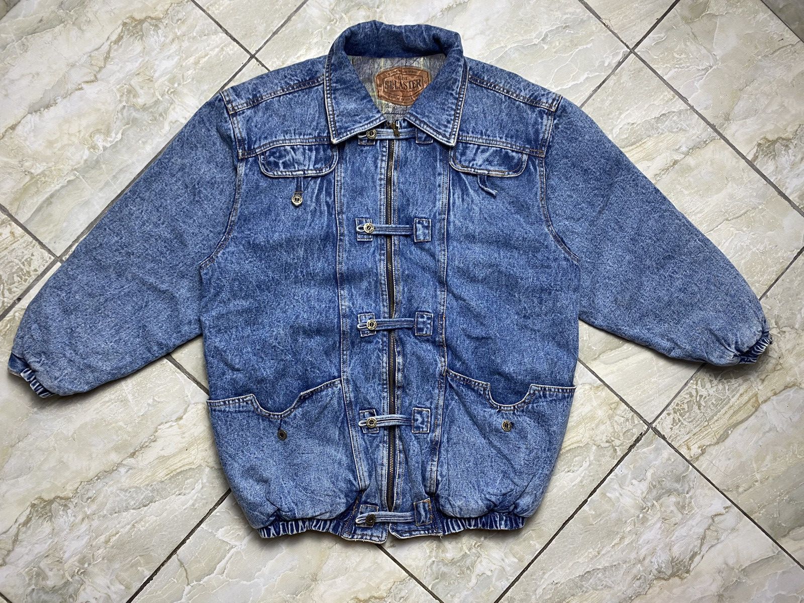 Vintage Selaster Vintage Denim Bomber Jacket Pit22 Size US L / EU 52-54 / 3 - 3 Thumbnail