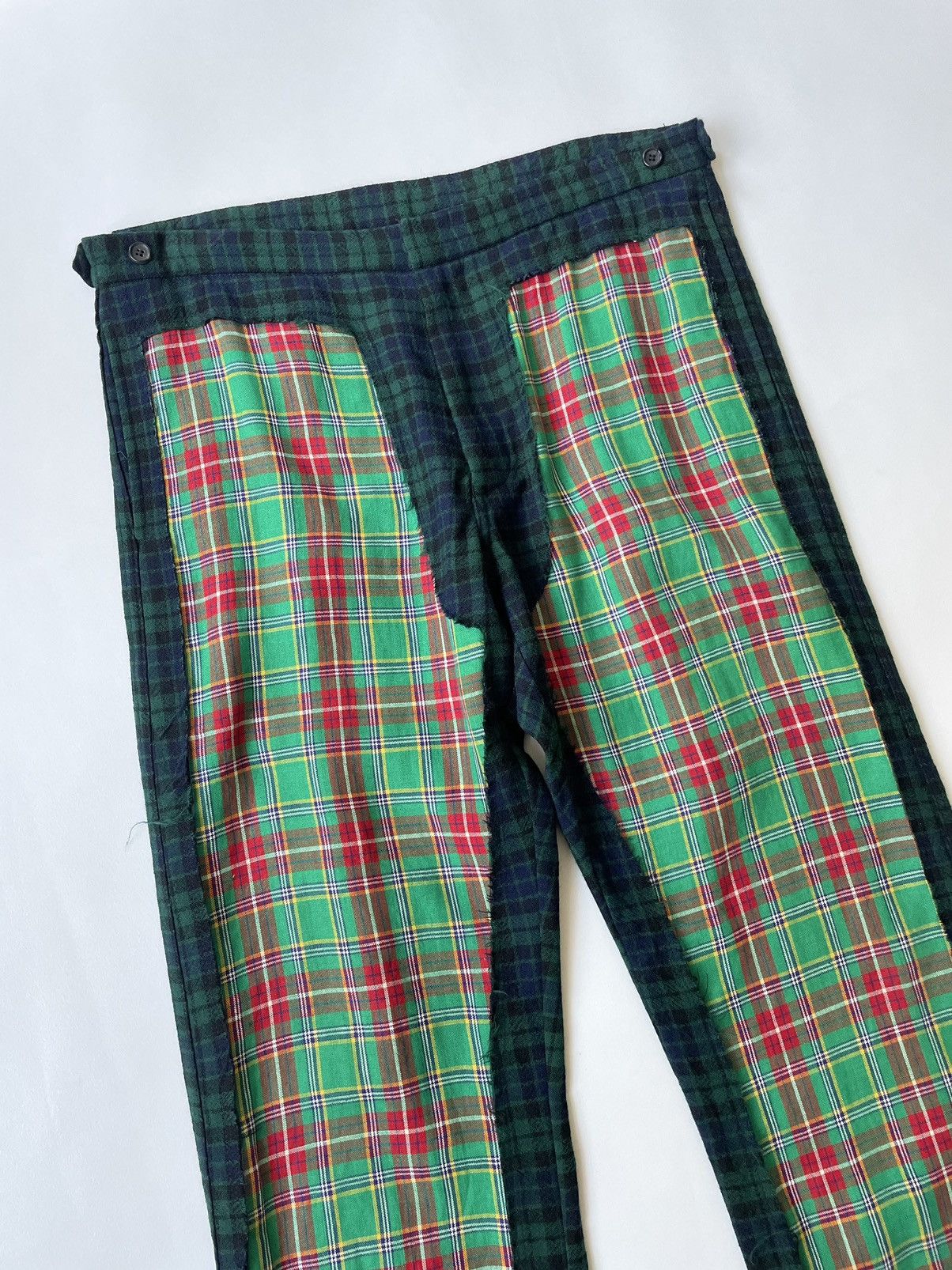 Comme des Garcons ‘Reworked Tartan Panelled’ Wool Trousers Size US 34 / EU 50 - 3 Thumbnail