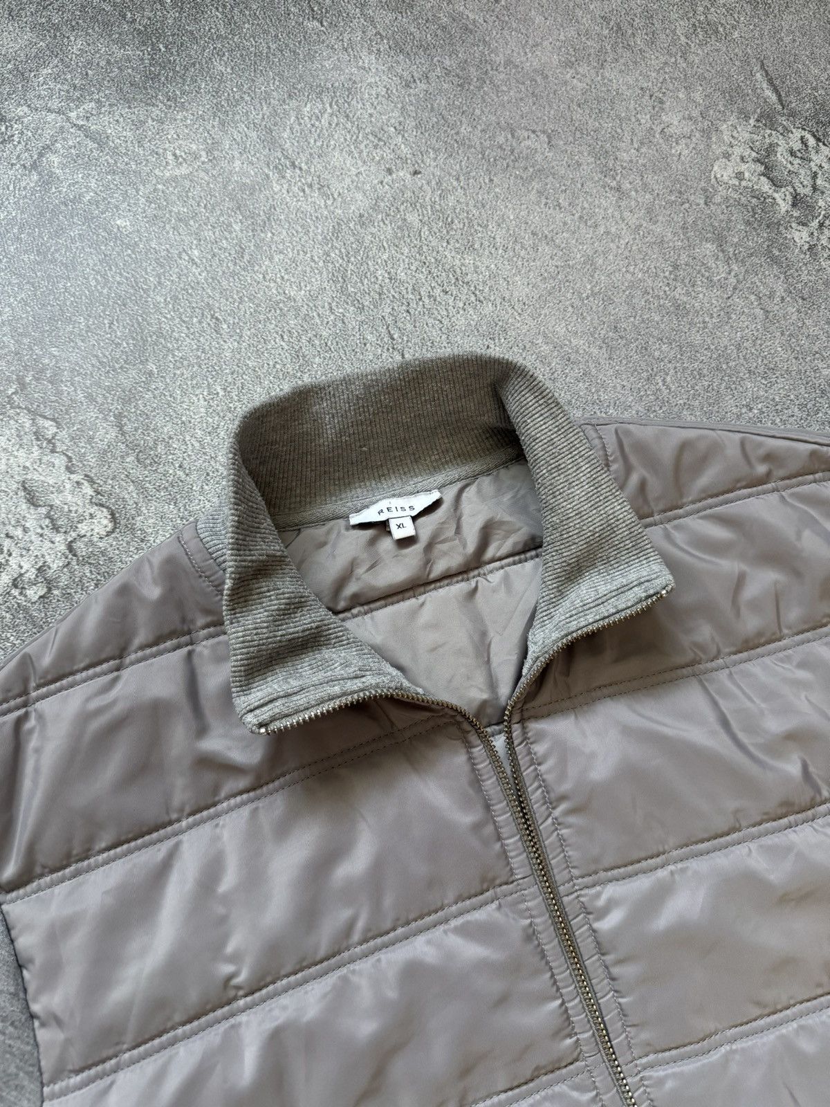 Reiss Reiss XL zip quilted gray jacket technical long sleeve Size US XL / EU 56 / 4 - 8 Thumbnail