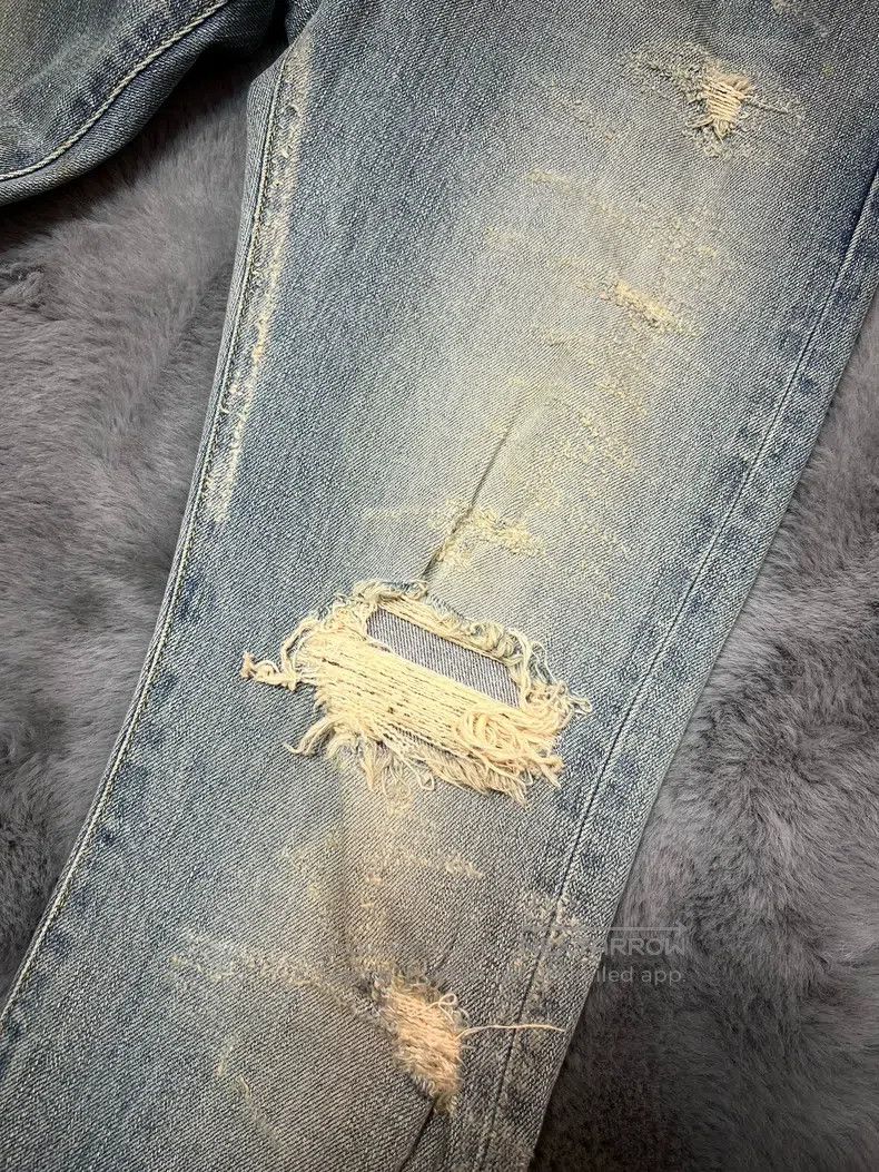 Saint Laurent Paris Saint Laurent Paris Double Knee Destroyed Jeans Size US 30 / EU 46 - 5 Thumbnail