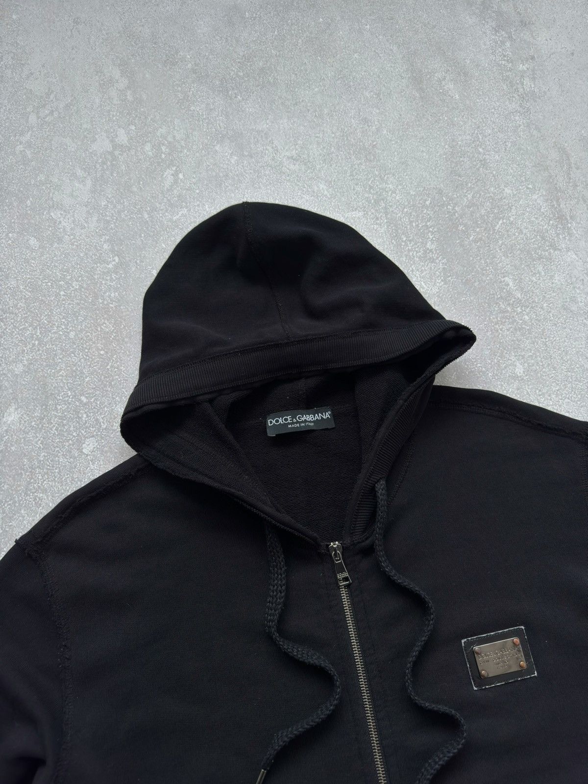 Dolce & Gabbana Vintage Dolce & Gabbana Black Zip Hoodie Distressed Plaque Size US L / EU 52-54 / 3 - 6 Thumbnail