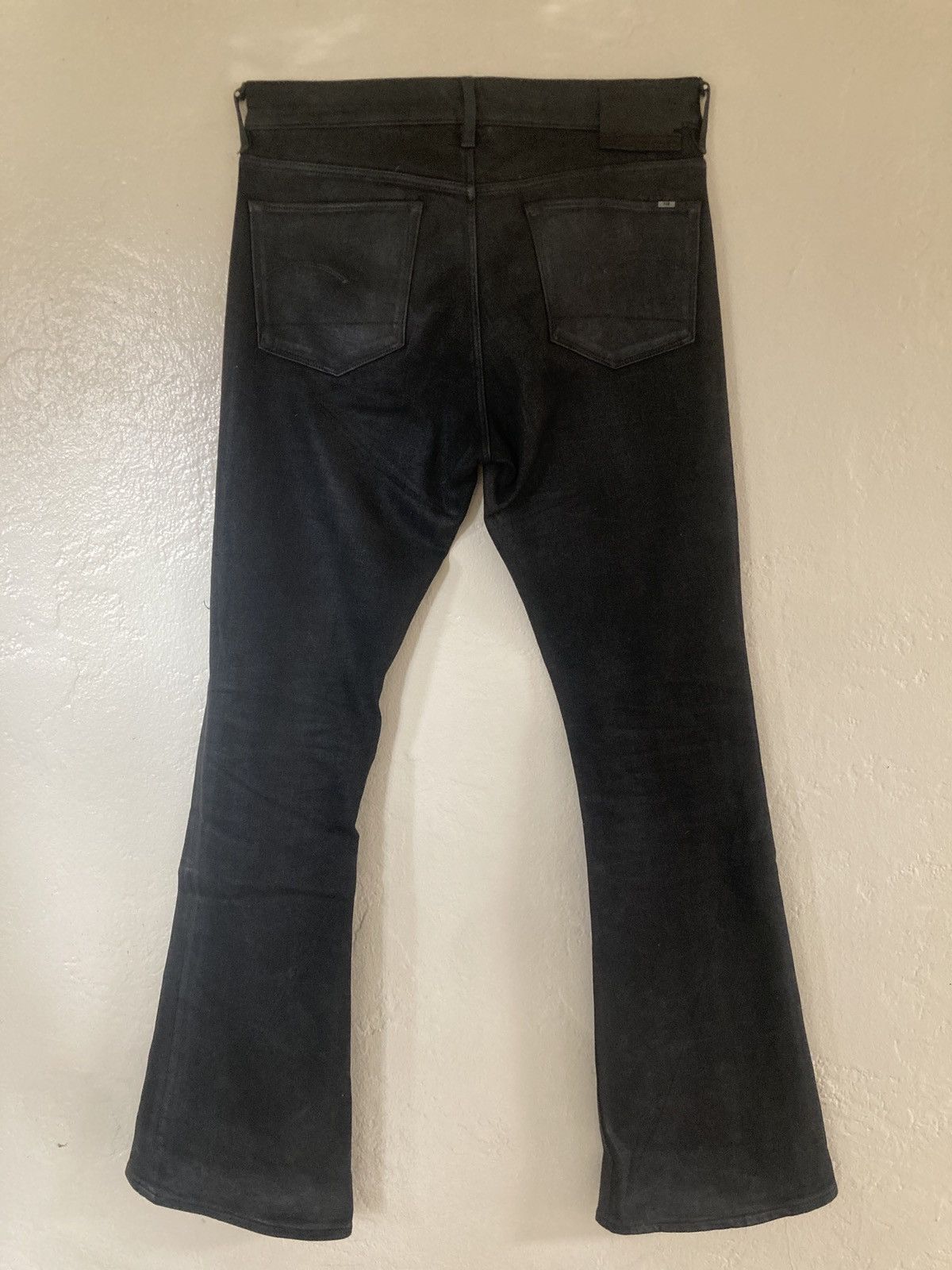 G-Star 3301 black waxed flared denim Size 29" - 3 Thumbnail