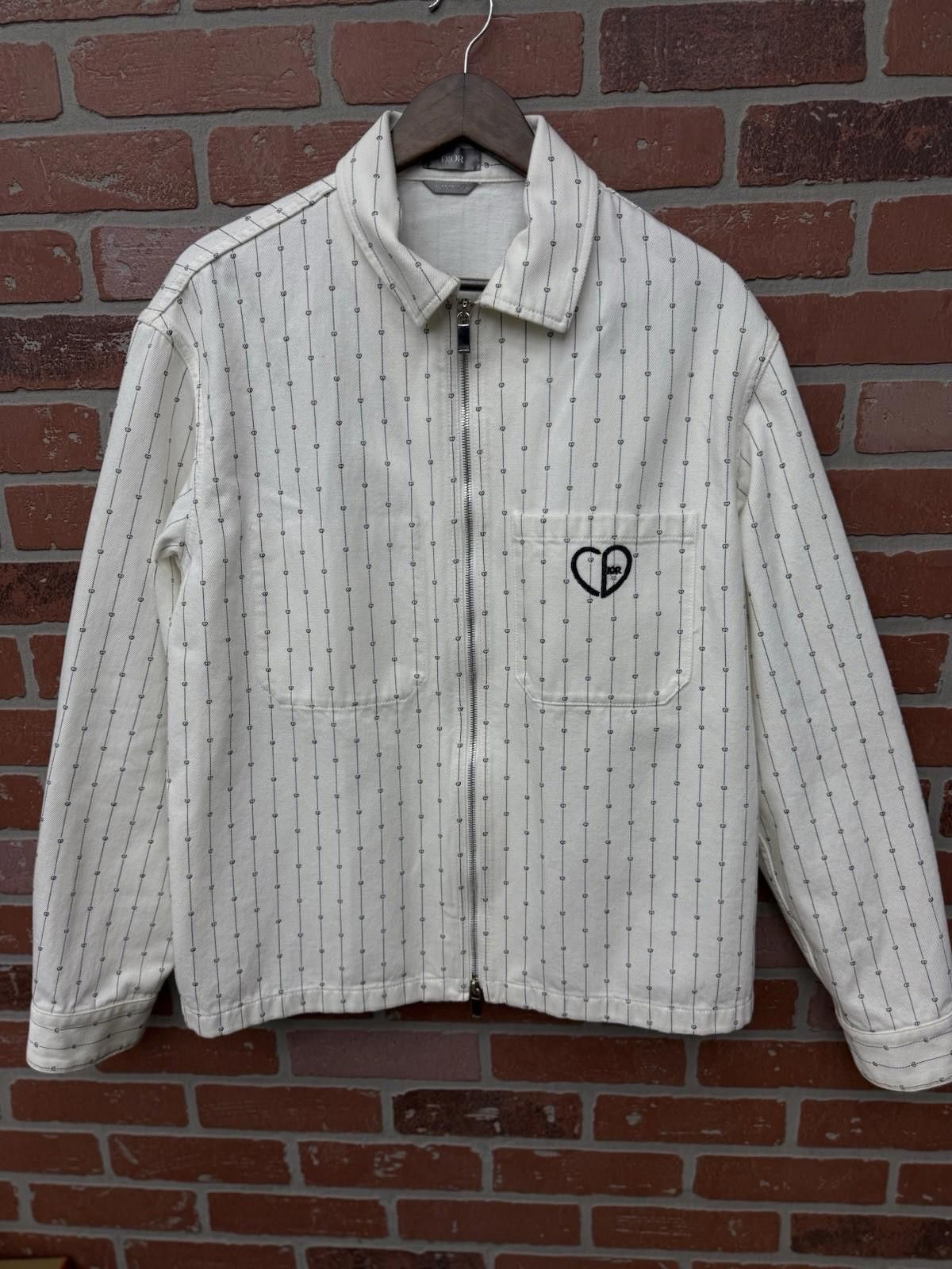 Dior Dior Valentine Striped Denim Jacket Size (50) White RARE Size US L / EU 52-54 / 3 - 5 Thumbnail