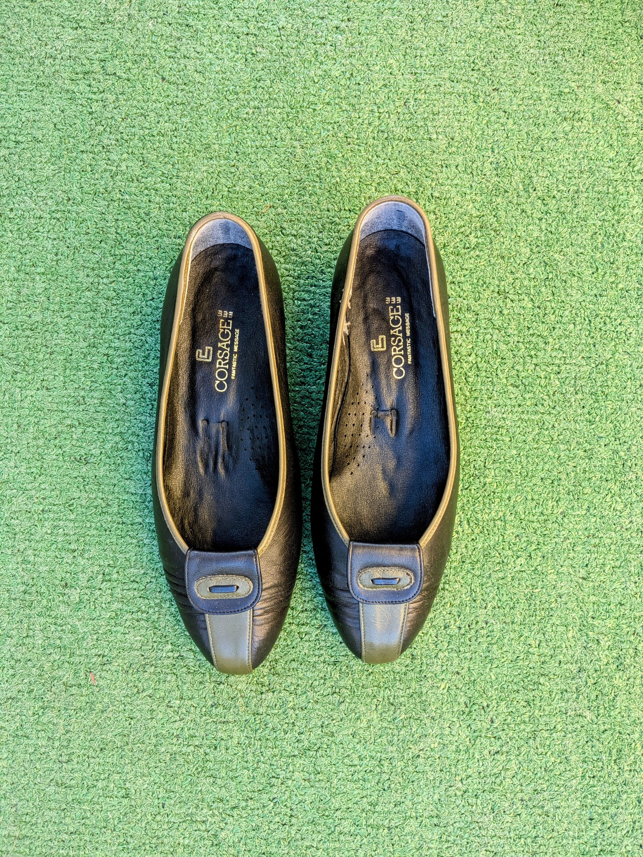 Vintage Vintage Corsage Japan Slip-On Leather Retro Flats Shoes Size US 6.5 / IT 36.5 - 4 Thumbnail