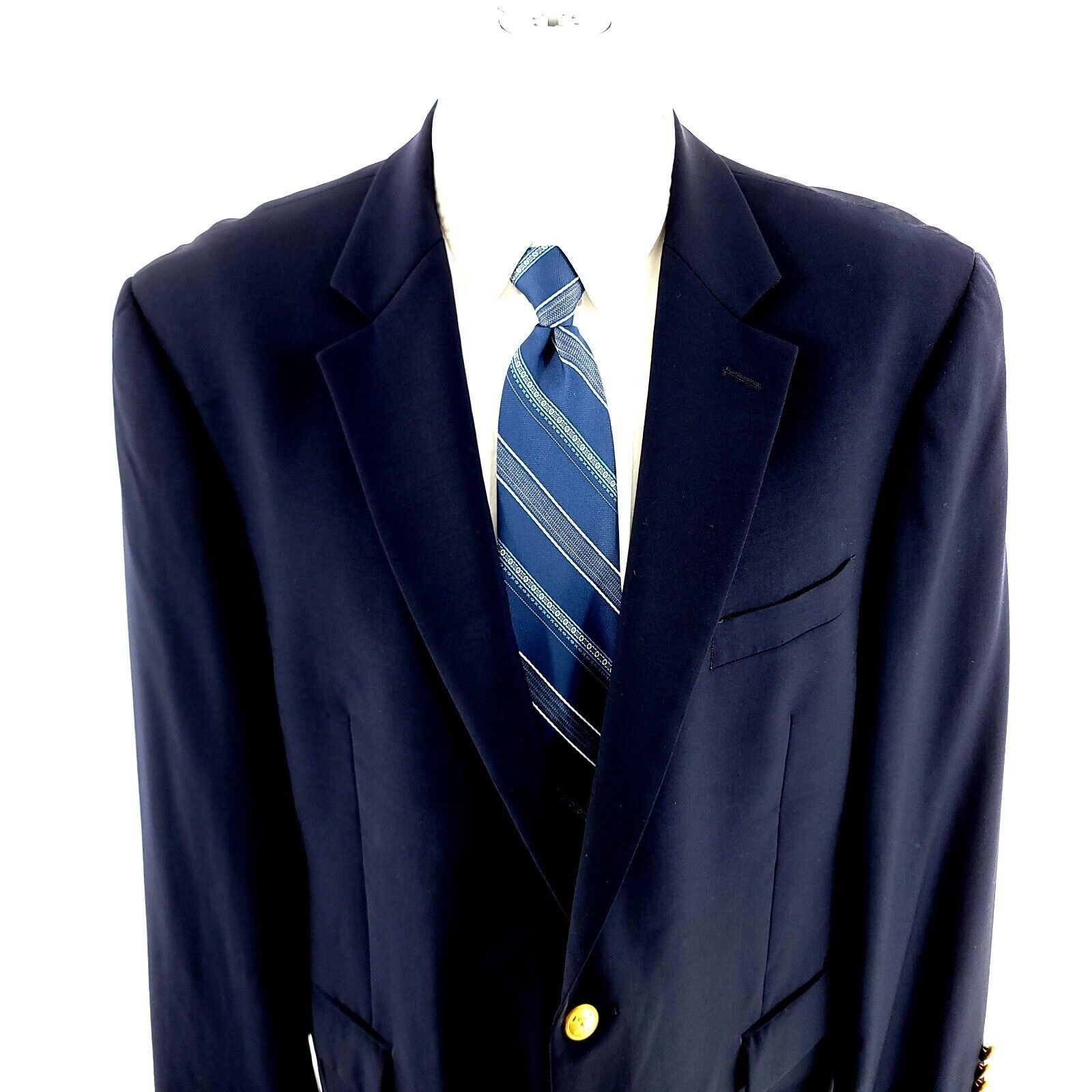 Lauren Ralph Lauren Lauren Ralph Lauren Wool 2 Gold Button Blazer 44R Blue Size 44R - 1 Thumbnail