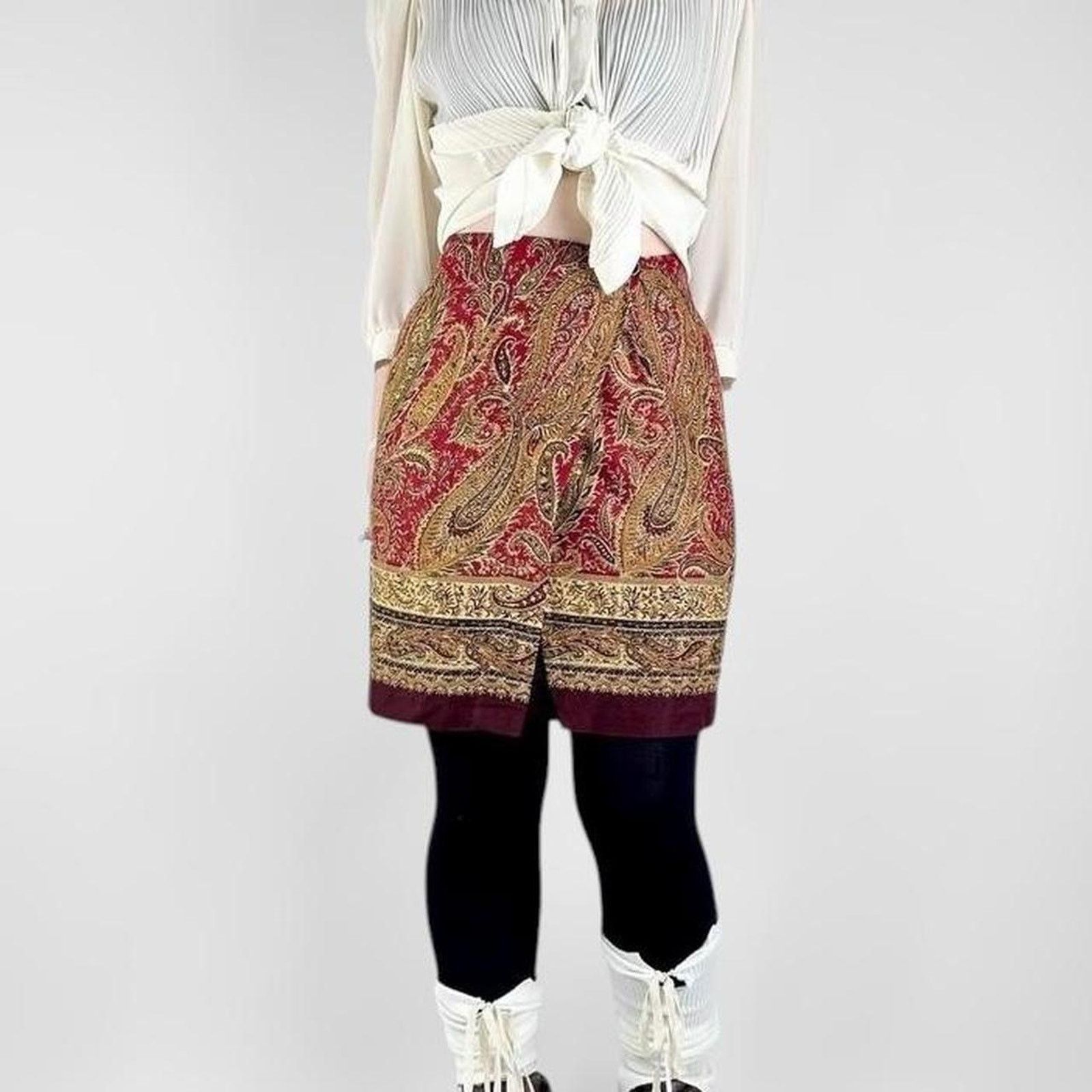 Other 90s vintage paisley whimsygoth mini skirt Size 27" / US 4 / IT 40 - 7 Thumbnail