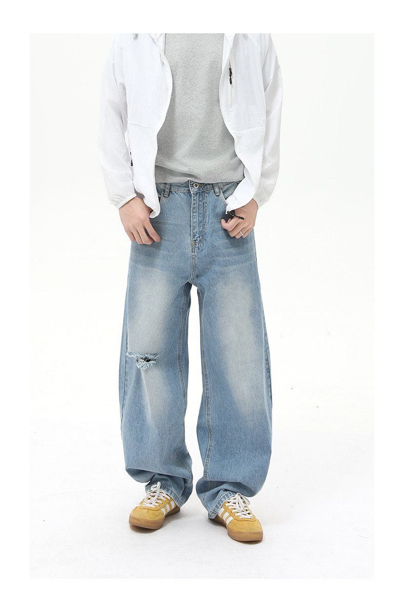 Japanese Brand × Jean Japanese retro distressed holes vintage loose scimitar jeans Size US 32 / EU 48 - 6 Thumbnail