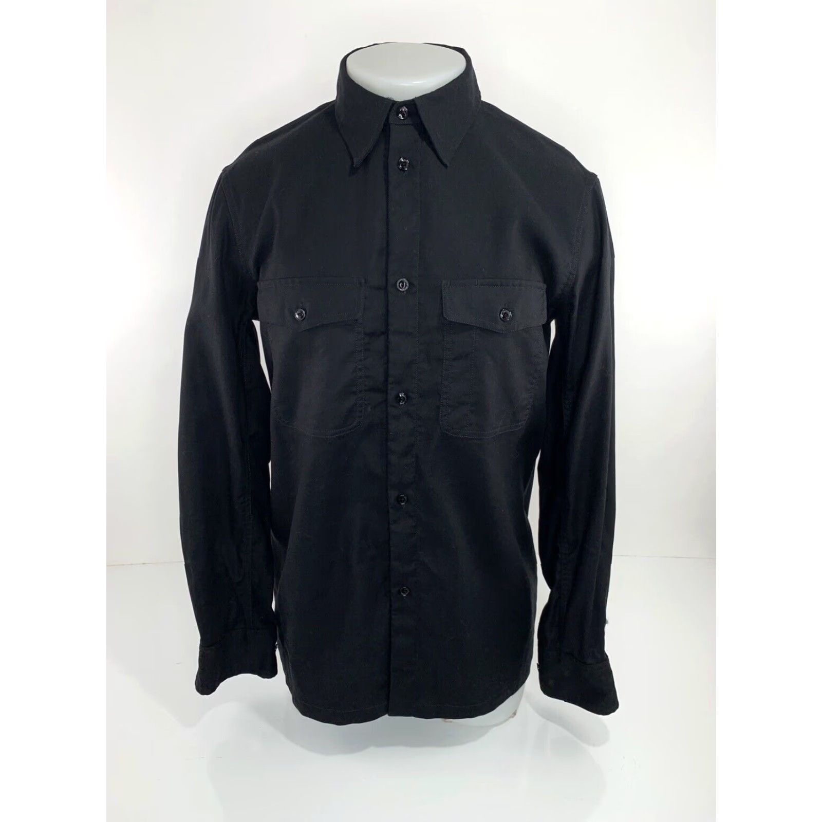 Rag & Bone RAG & BONE Heavy Duty Mens S Work Shirt - Button-Up Long Sleeve Black, Mint? Size US S / EU 44-46 / 1 - 2 Thumbnail