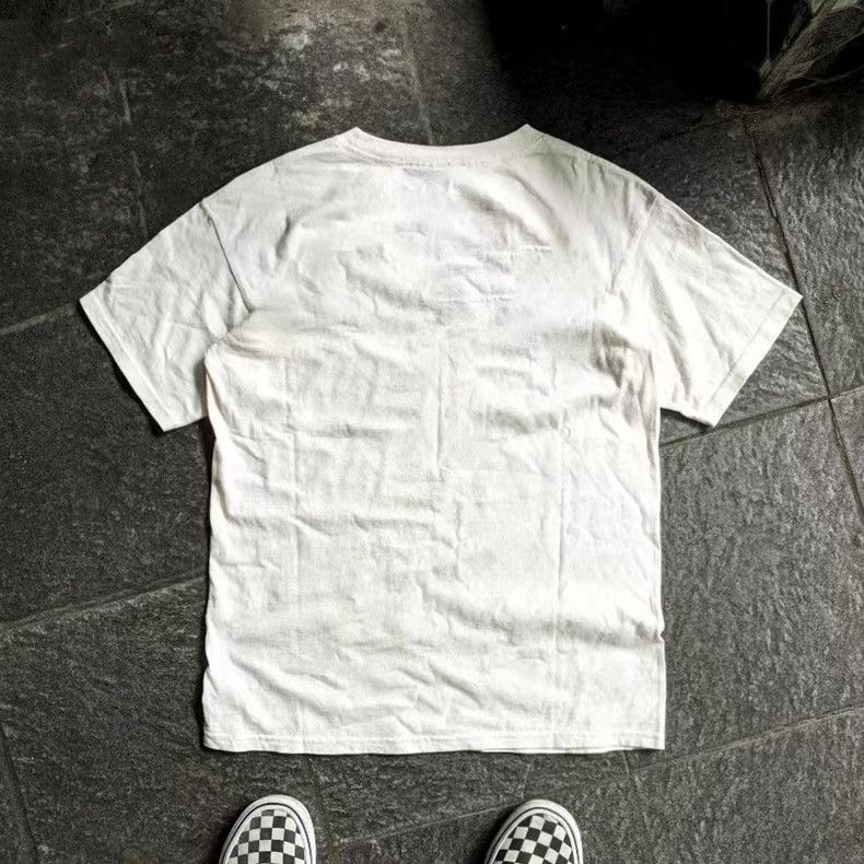 Vintage White retro sunflower print cotton t-shirt Size US M / EU 48-50 / 2 - 2 Thumbnail