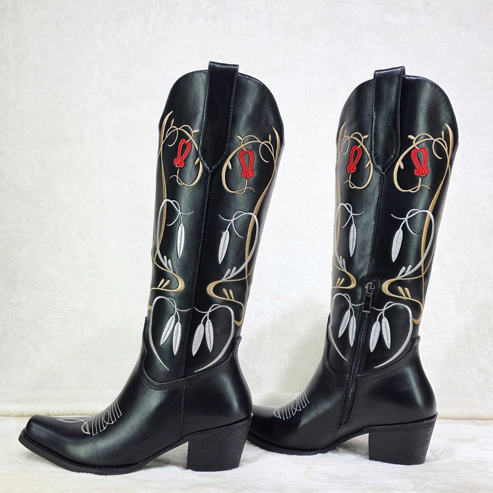 Other Lily Bell Embroidery Country Western Cowgirl Calf Knee Boots Size US 8.5 / IT 38.5 - 1 Thumbnail