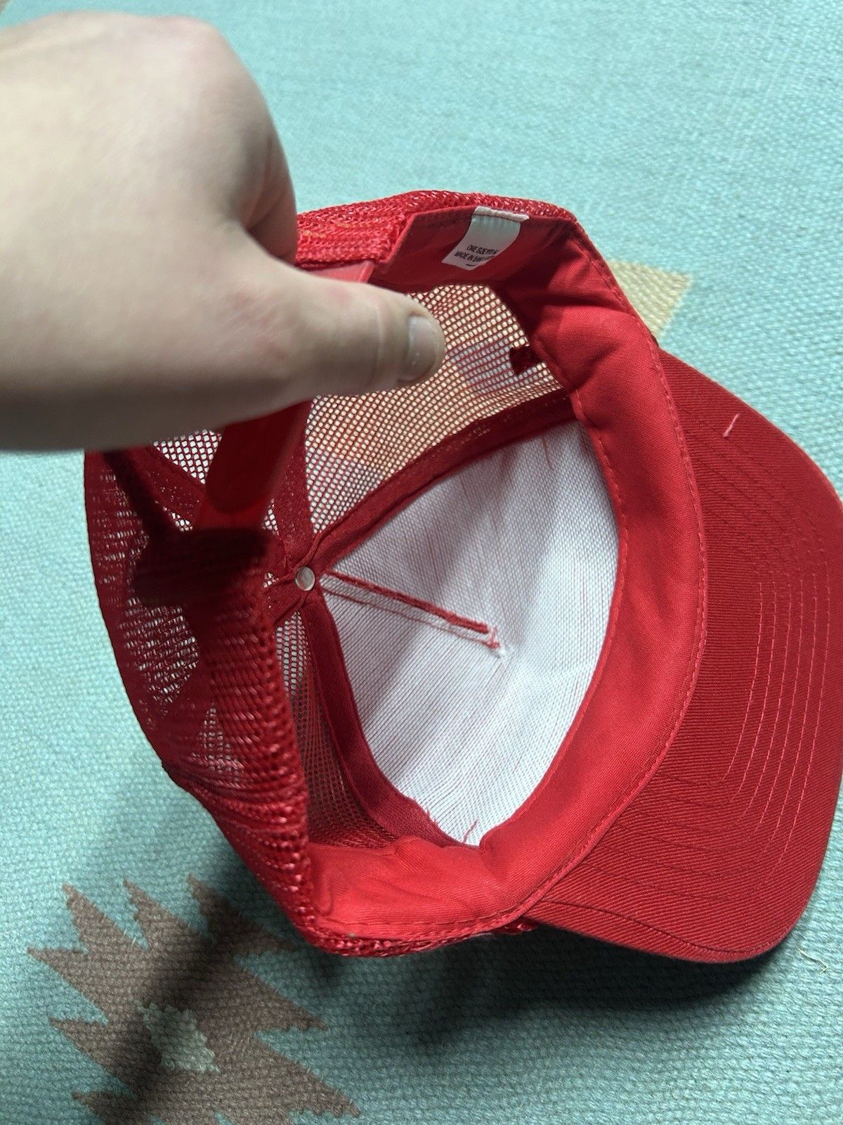 Vintage Vintage trucker hat safety team lock tag test red SnapBack Size ONE SIZE - 6 Thumbnail