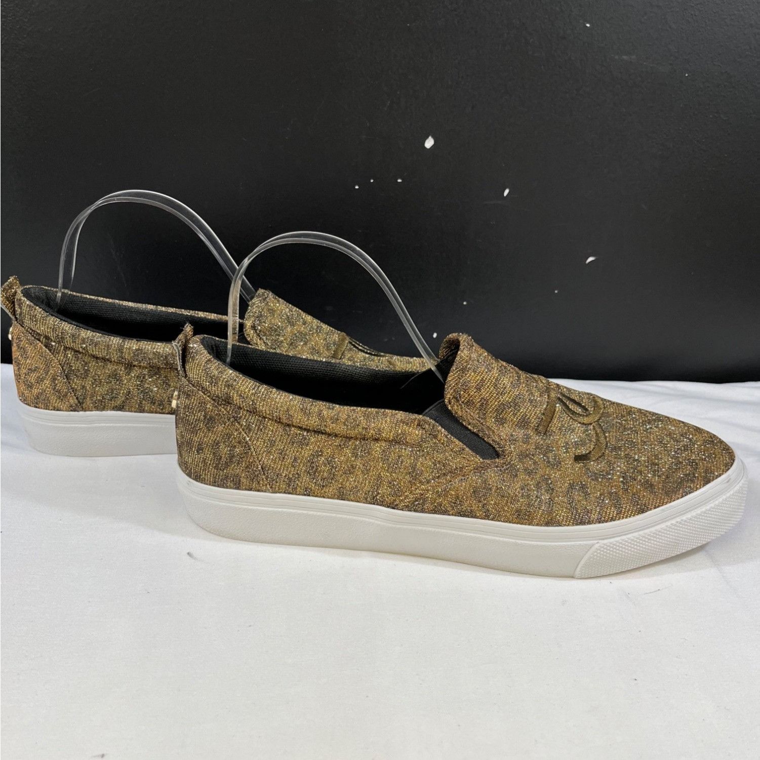 Juicy Couture Juicy Couture Congrats Womens Gold Glitter Leopard Slip Ons Size US 10 / IT 40 - 1 Thumbnail