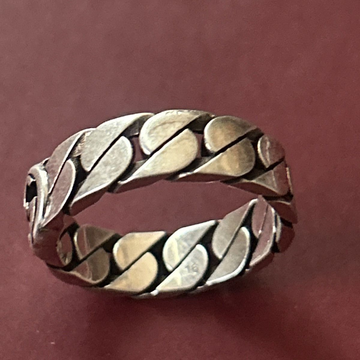 Gucci Gucci Wide Ring w Interlocking G Sterling Silver Chain AG925 Size ONE SIZE - 6 Thumbnail