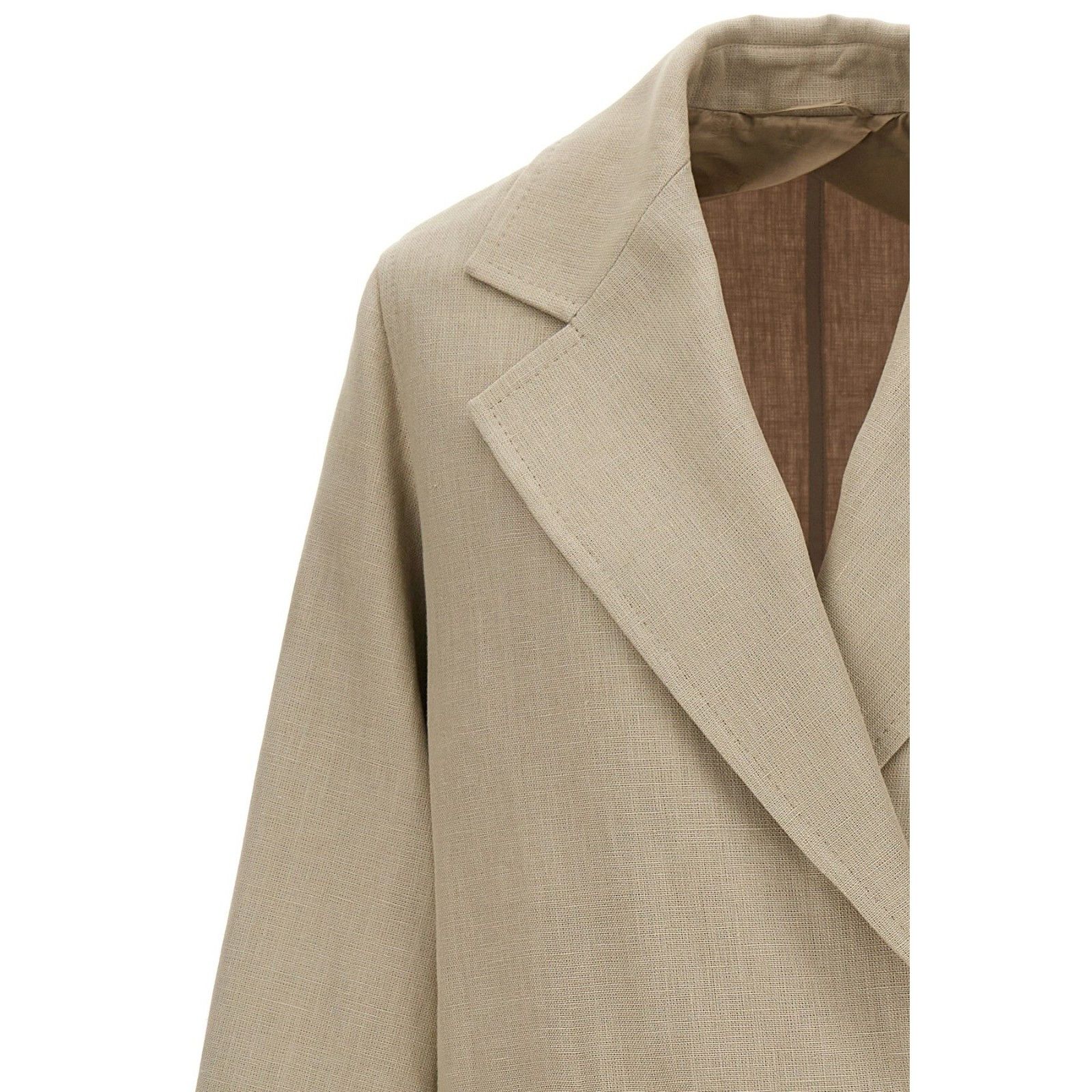 Max Mara MAX MARA Mescal Beige Linen Long Trench Coat New & Authentic Size XS / US 0-2 / IT 36-38 - 3 Thumbnail