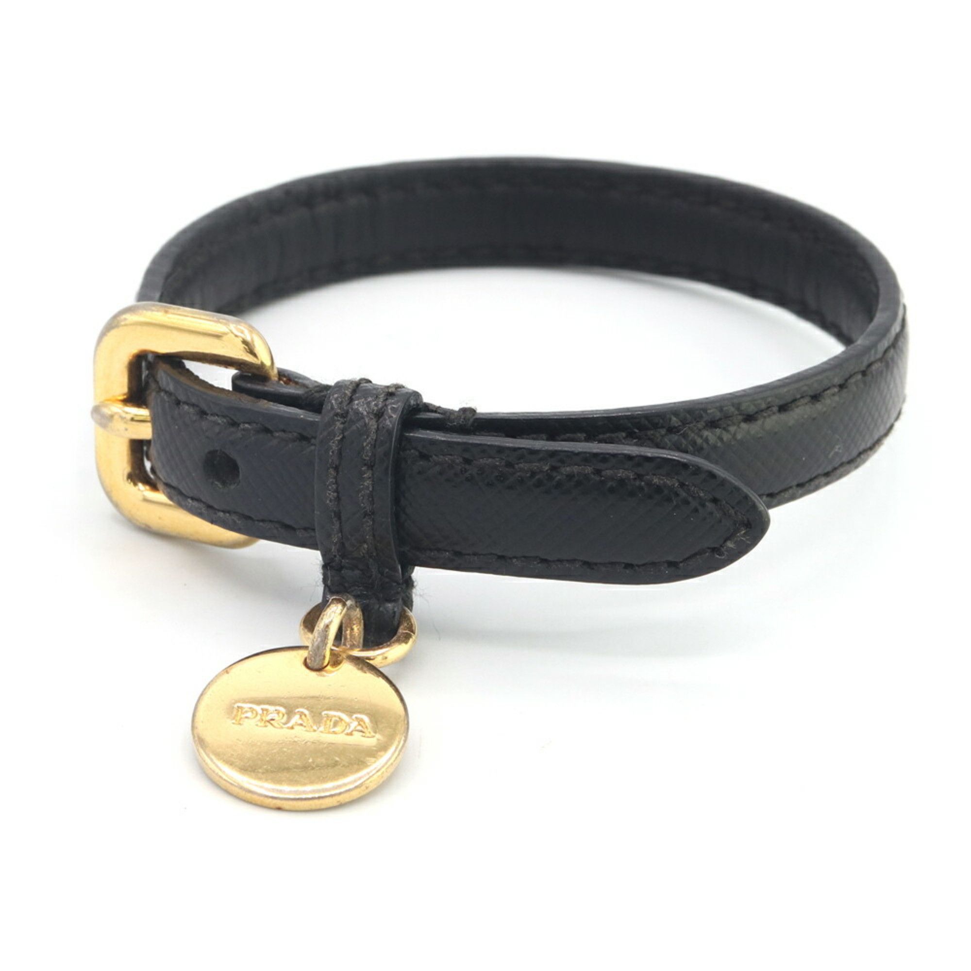 Prada Prada logo belt bracelet in red gold plated leather  display picture 1