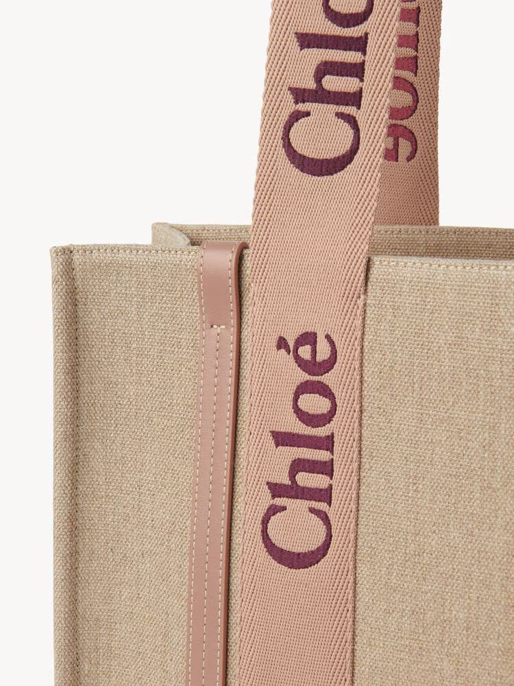 Chloe o1loc1c10226 Size: OS / Woody Medium Tote Bag in Tan Rose Size ONE SIZE - 5 Thumbnail