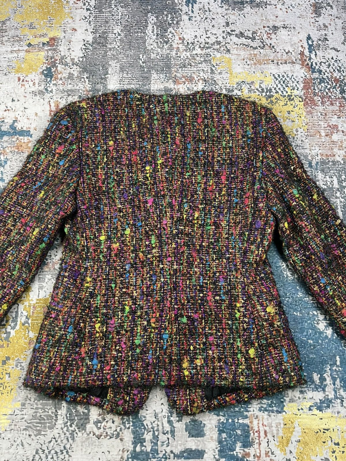 Japanese Brand Helyett Italy Basile Zingya Tweed Blazer Jacket Size M / US 6-8 / IT 42-44 - 6 Thumbnail