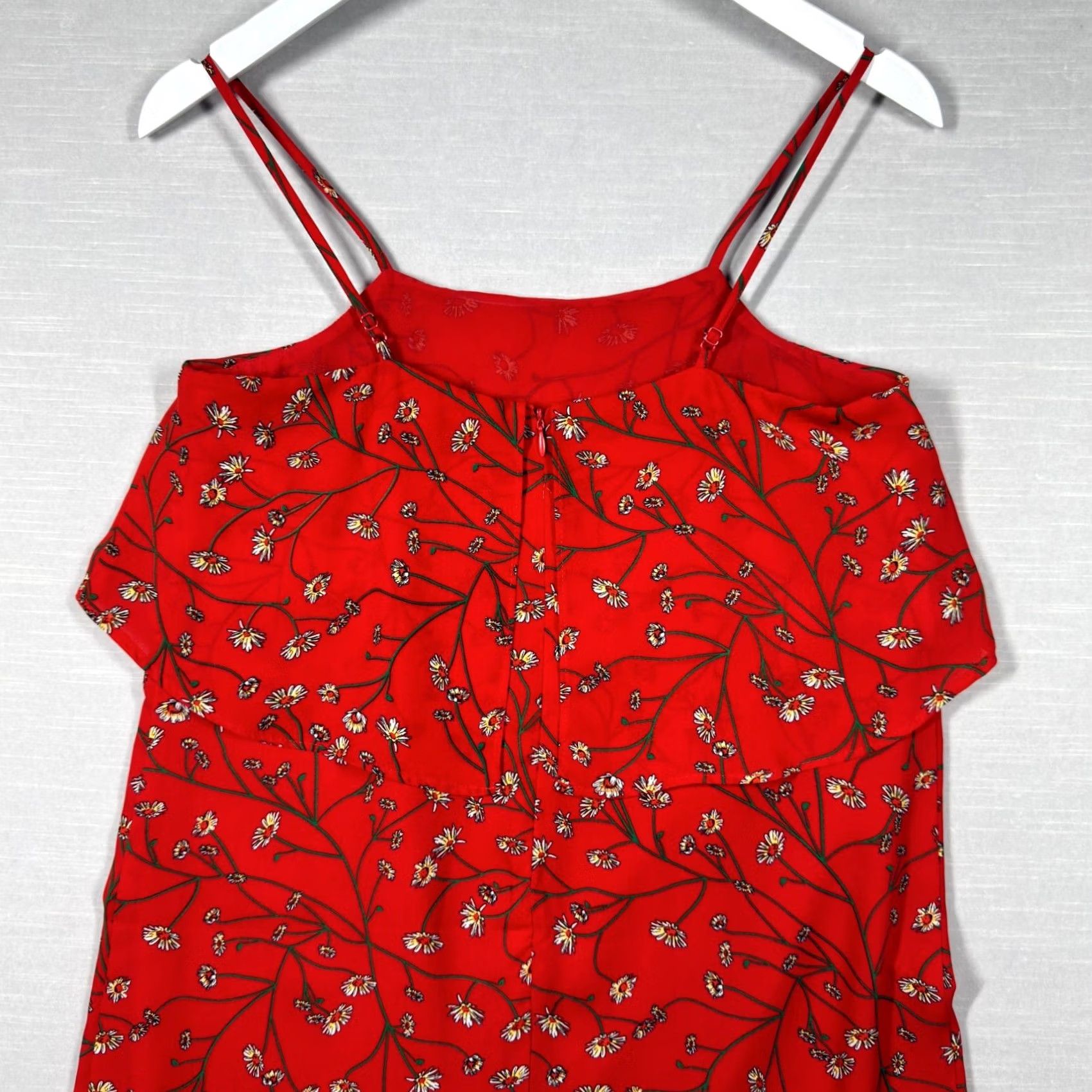 Vintage Tabitha Webb Dress Womens Red Midi Flowy Layered Floral Cottage Romantic Sundress 0 Size XS / US 0-2 / IT 36-38 - 5 Thumbnail