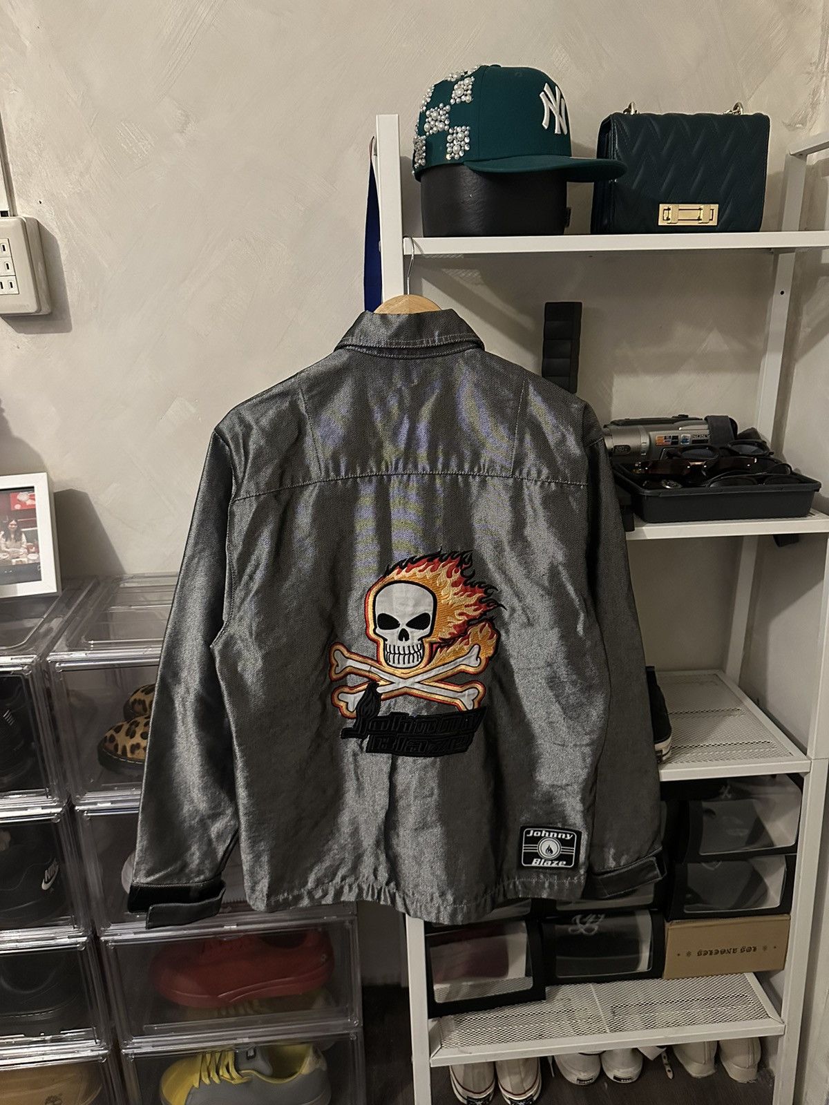 Vintage Johnny Blaze Shiny Biker Jacket Size US L / EU 52-54 / 3 - 2 Thumbnail