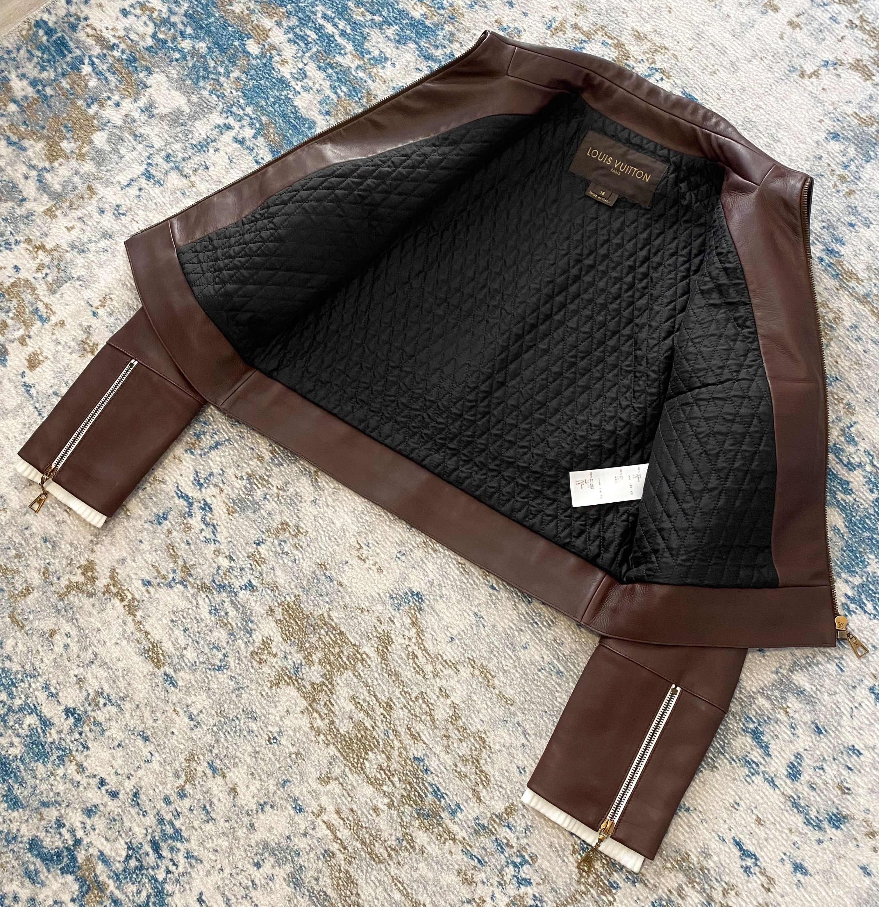 Louis Vuitton Louis Vuitton Leather Cropped Zip Front Jacket Size M / US 6-8 / IT 42-44 - 9 Thumbnail