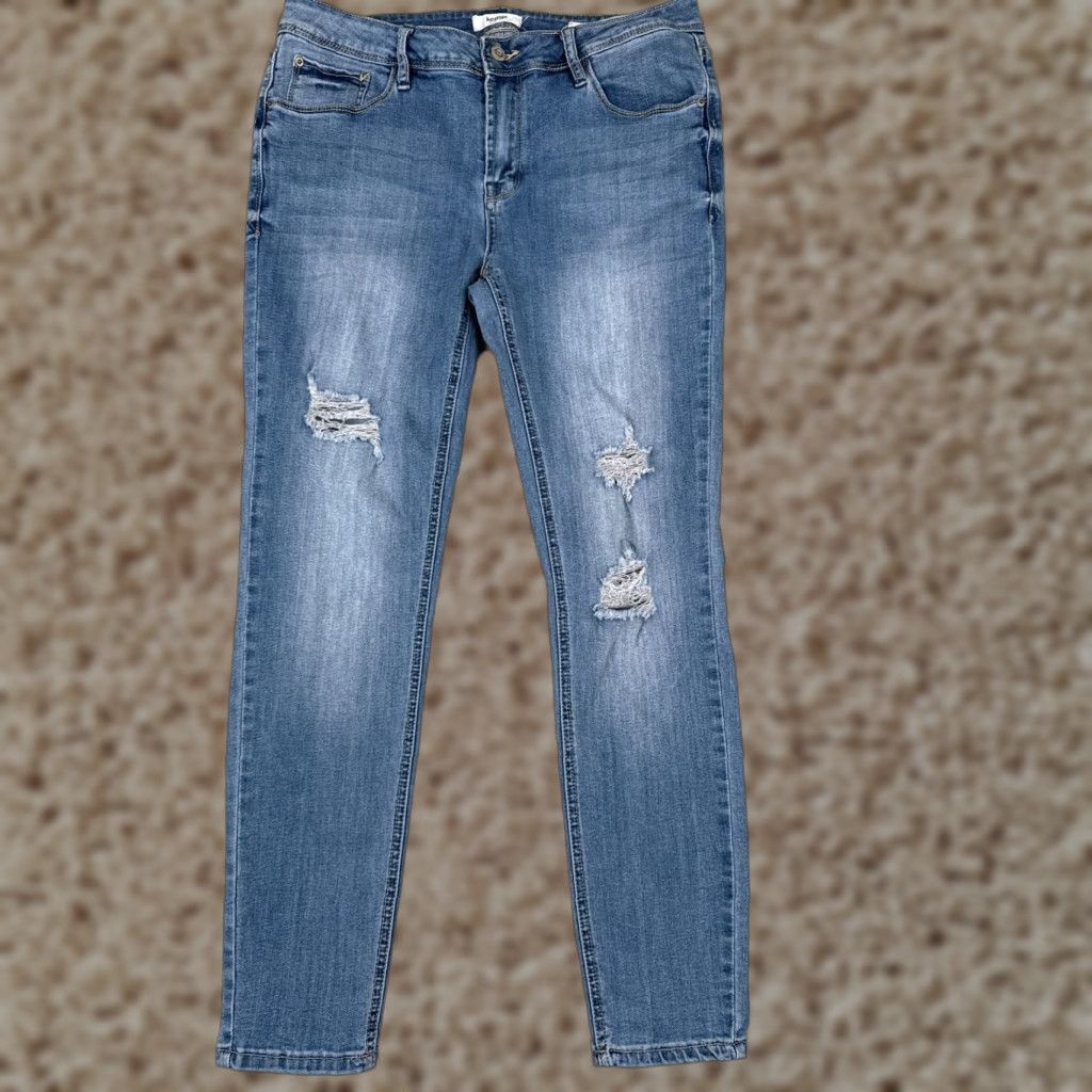 Vintage Kensie Jeans Womens Jeans 30 Blue Denim Distressed Ankle Mid Rise 30x27 Size 30" / US 8 / IT 44 - 1 Thumbnail