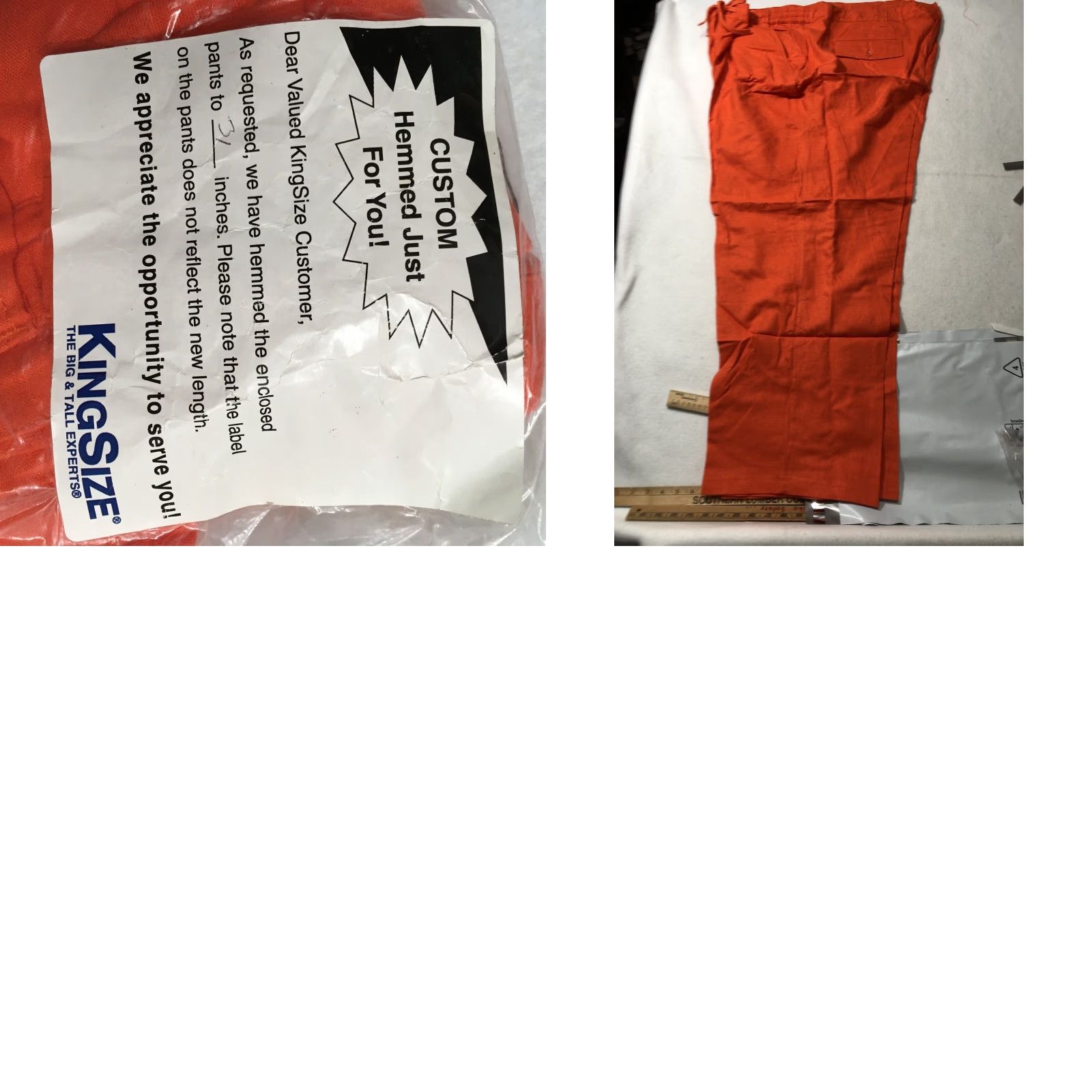 Vintage Kingsize Pants Sweatpants Orange 58 31 Big & Tall NWT | Men’s Size 58 Inseam 31 Cotton Polyester Stretch Bagged | 90s? Size US 42 / EU 58 - 8 Thumbnail