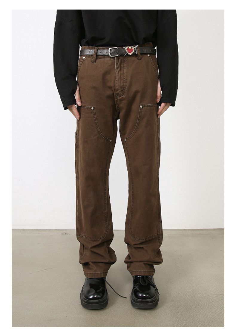 Japanese Brand Retro men's fashion brand loose washed casual cargo jeans Size US 34 / EU 50 - 1 Thumbnail