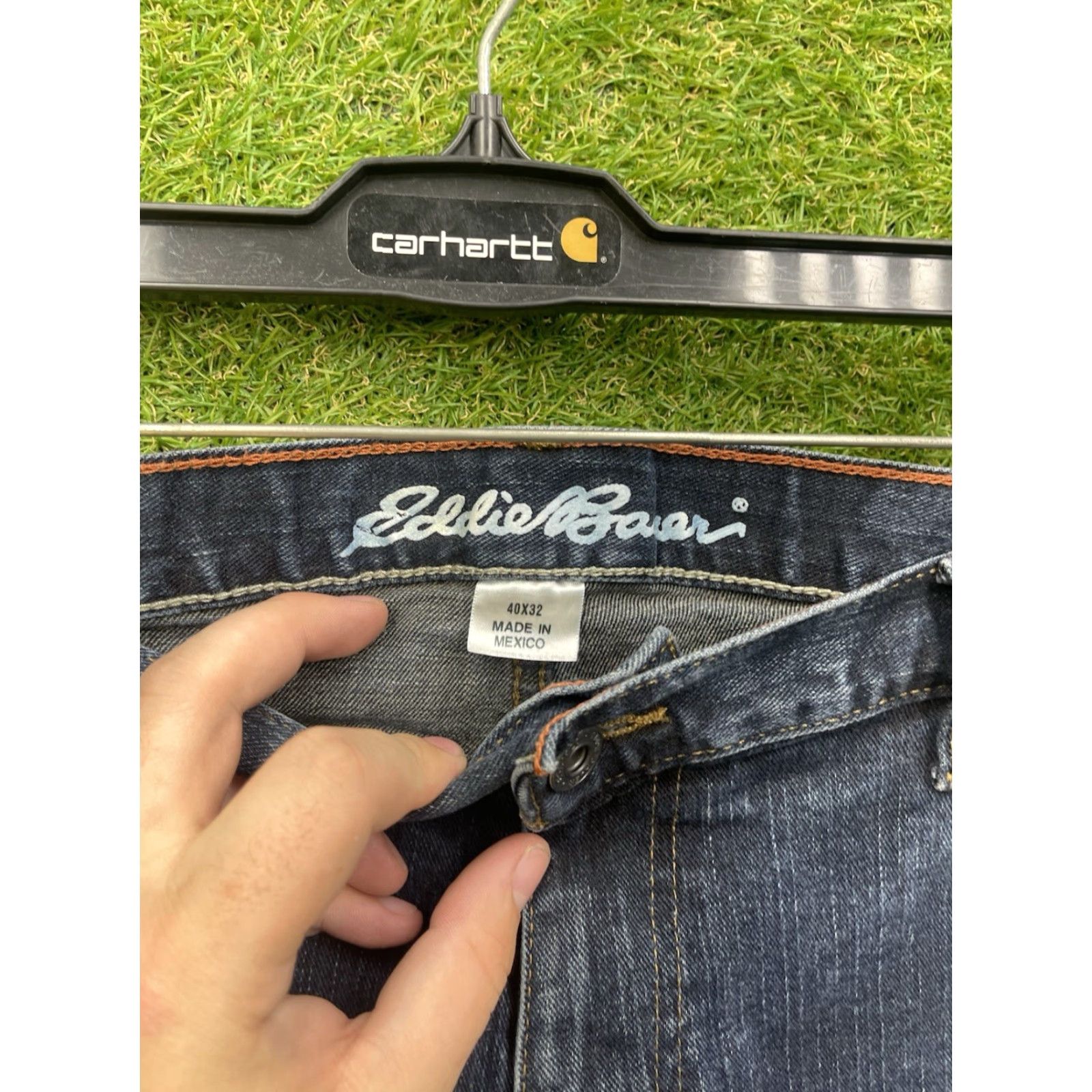Eddie Bauer Eddie Bauer Jeans Mens 40x32 Straight Blue Denim 5-Pocket Stretch Regular Fit Inseam 32"} Size US 40 / EU 56 - 3 Thumbnail
