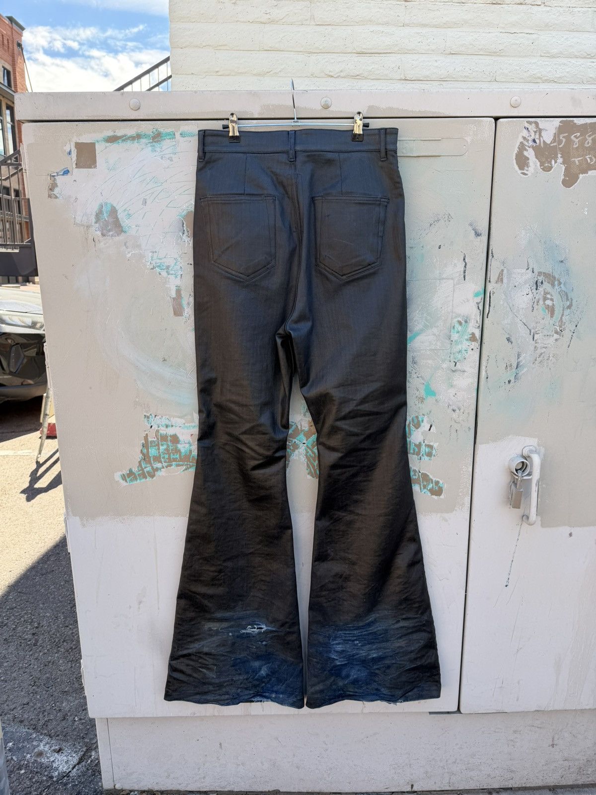 Rick Owens Rick Owens Black Waxed Coated Bolan Size US 30 / EU 46 - 13 Thumbnail