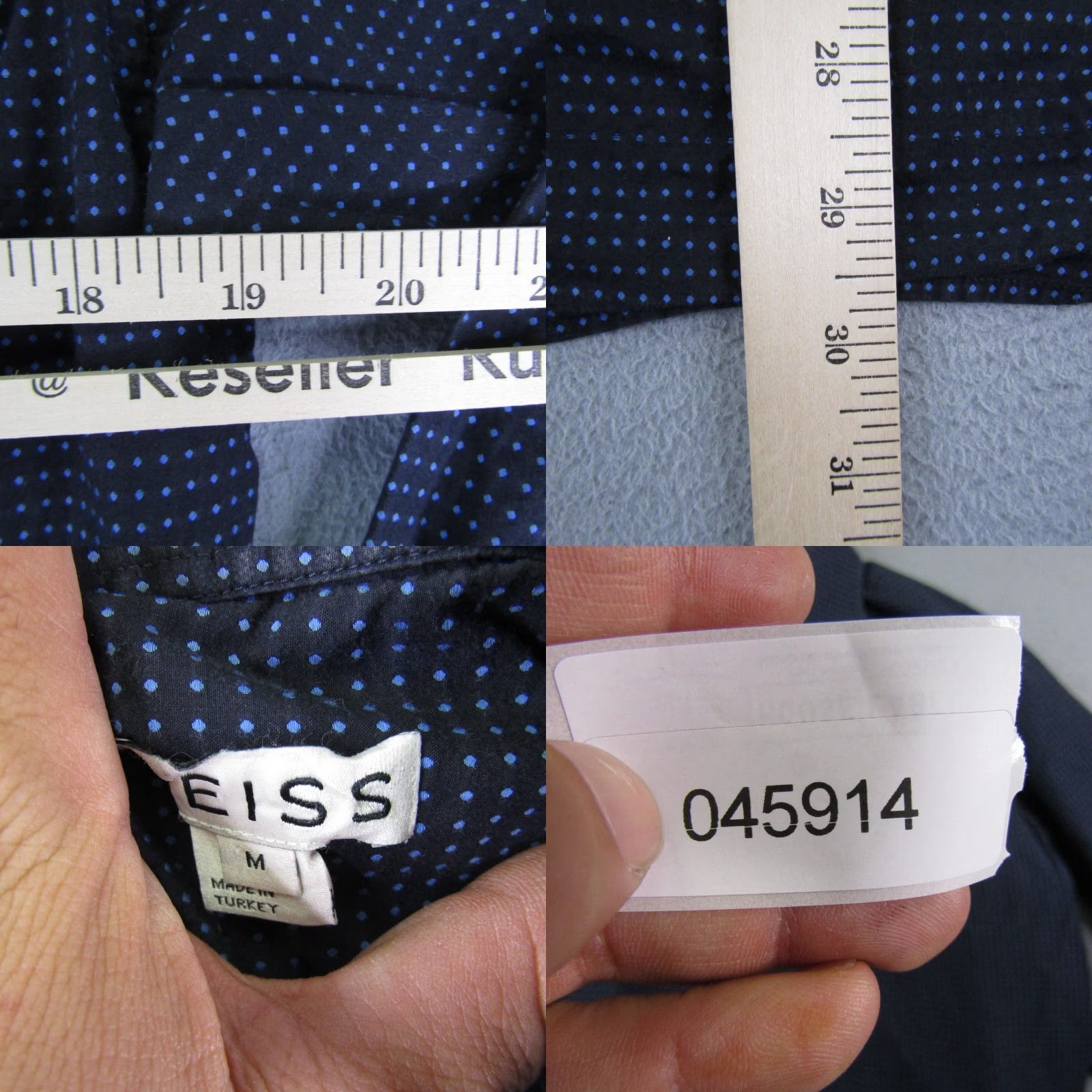 Reiss Reiss Shirt Mens M Blue Polka Dot Button-Up Long Sleeve Cotton Formal Size US M / EU 48-50 / 2 - 8 Thumbnail