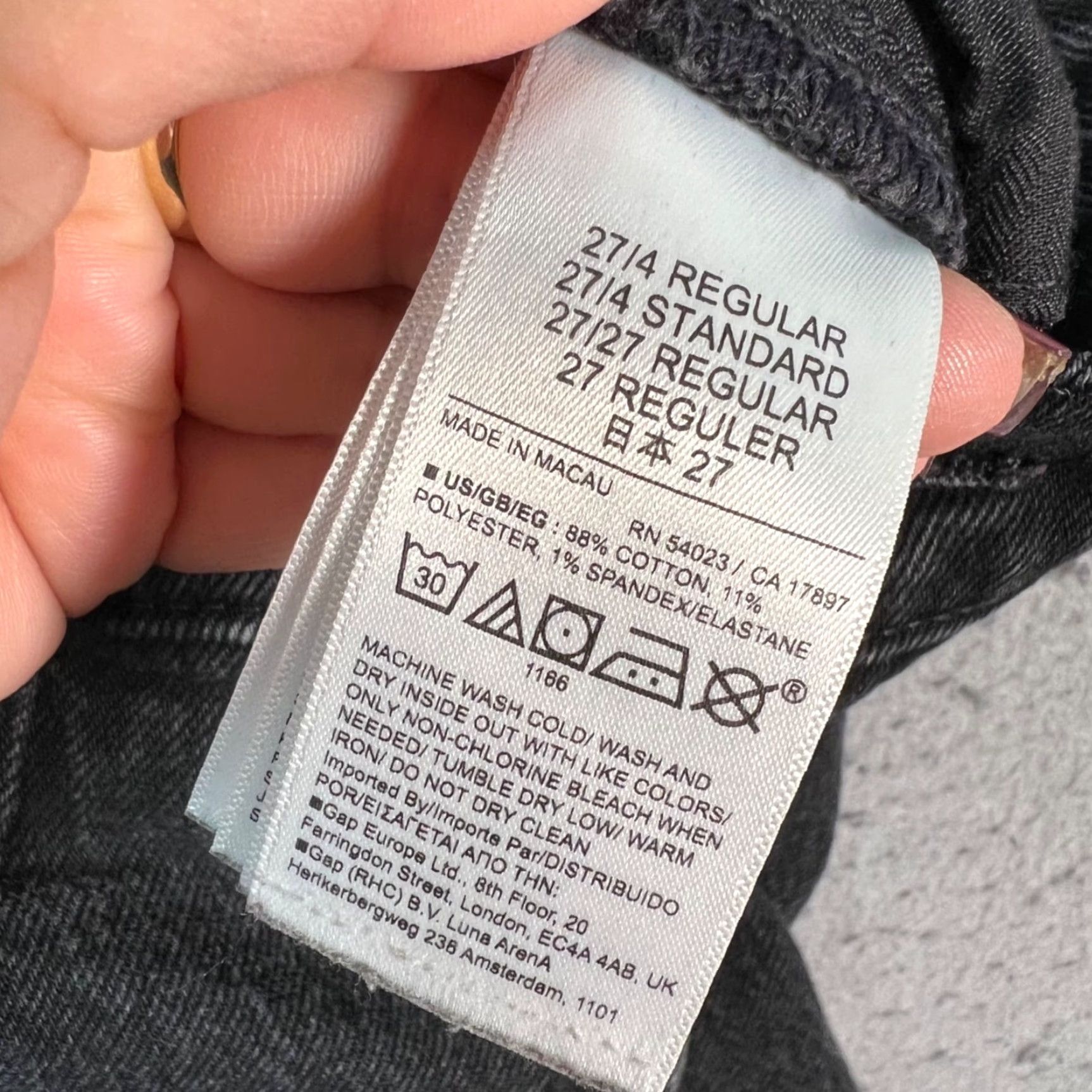 Gap Gap Womens 27 4R 90s Straight High Rise Jeans Black Cotton Blend Denim Size 27" / US 4 / IT 40 - 4 Thumbnail