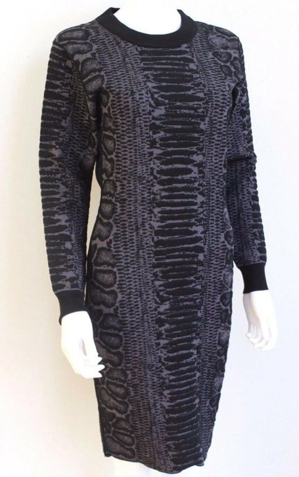 Lanvin New Lanvin Snake Black Print Stretch Knit Dress S uk 8-10 Size S / US 4 / IT 40 - 3 Thumbnail