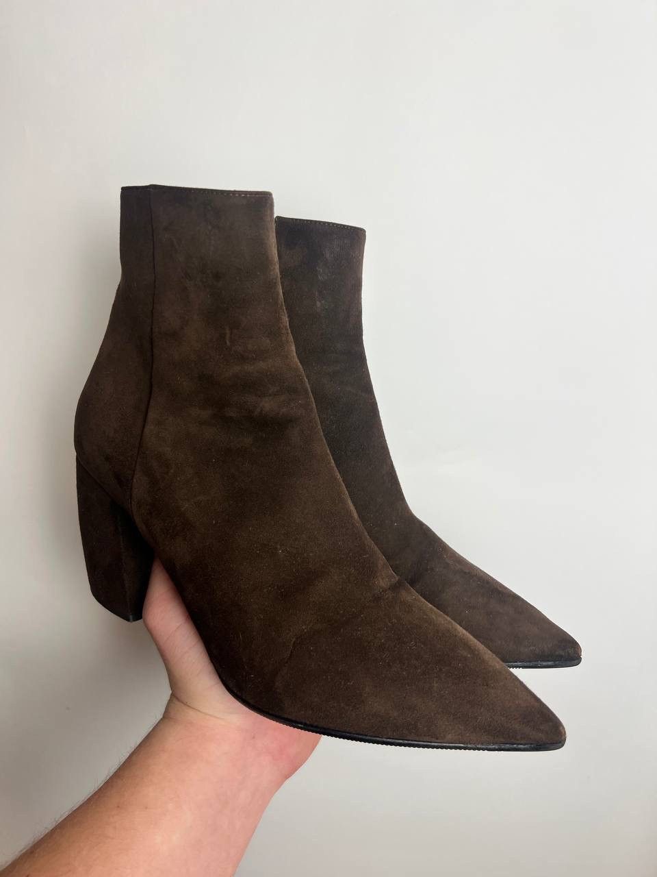 Prada PRADA Brown suede heeled ankle boots Size US 8.5 / IT 38.5 - 12 Thumbnail