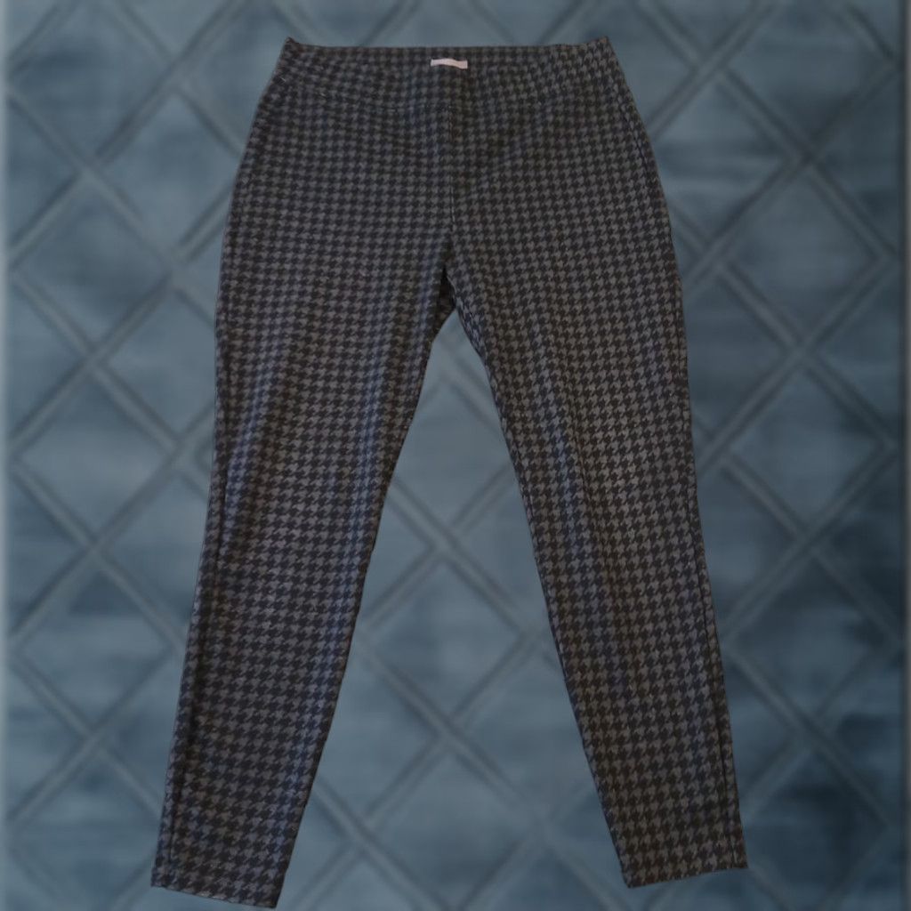 Vintage Maurices Ankle Pants Womens Large Black Gray Geometric Pull On Skinny 32x26 Regular MD 26 in Inseam Girls? Wait. Size 36" / US 14 / IT 50 - 1 Thumbnail