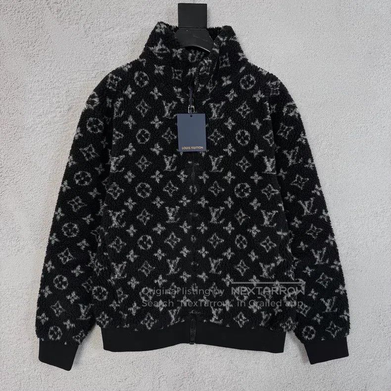 Louis Vuitton Louis Vuitton Black full logo lambswool jacket Size US M / EU 48-50 / 2 - 1 Thumbnail