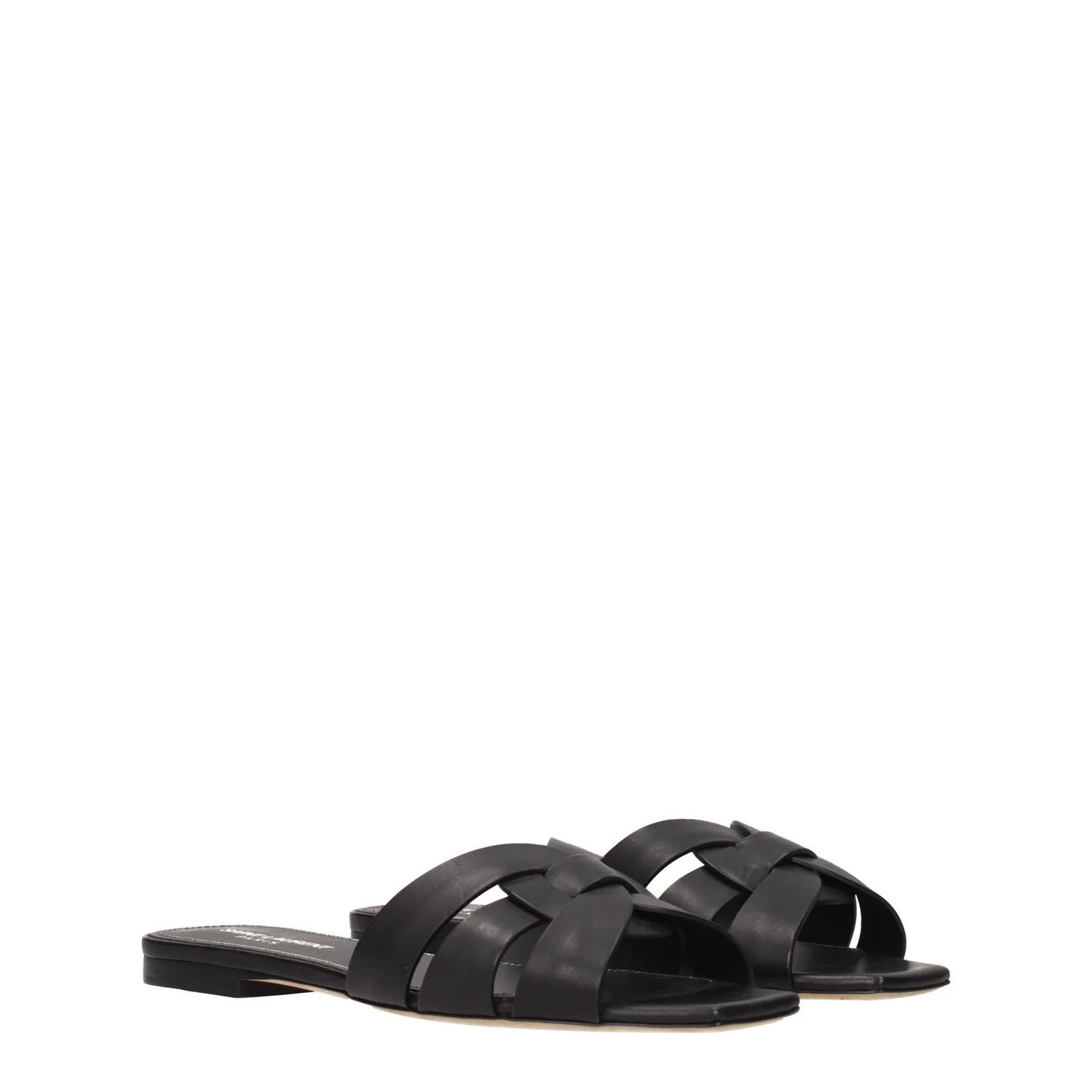 Saint Laurent Paris ob1o1e1124 Leather Slippers in Black Size US 6 / IT 36 - 2 Thumbnail