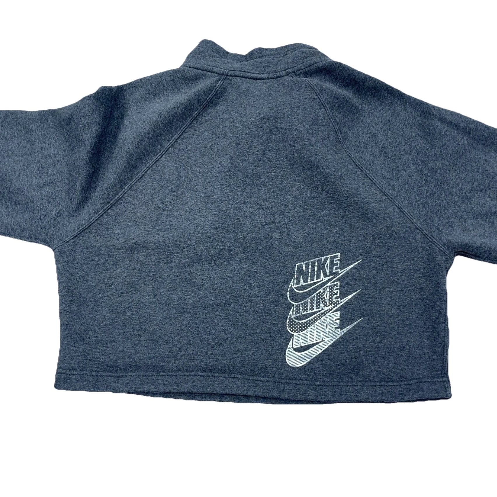 Nike Nike Sweatshirt Women Small Gray Cropped Pullover 1/4 Zip Just Do It Old School? Size S / US 4 / IT 40 - 2 Thumbnail