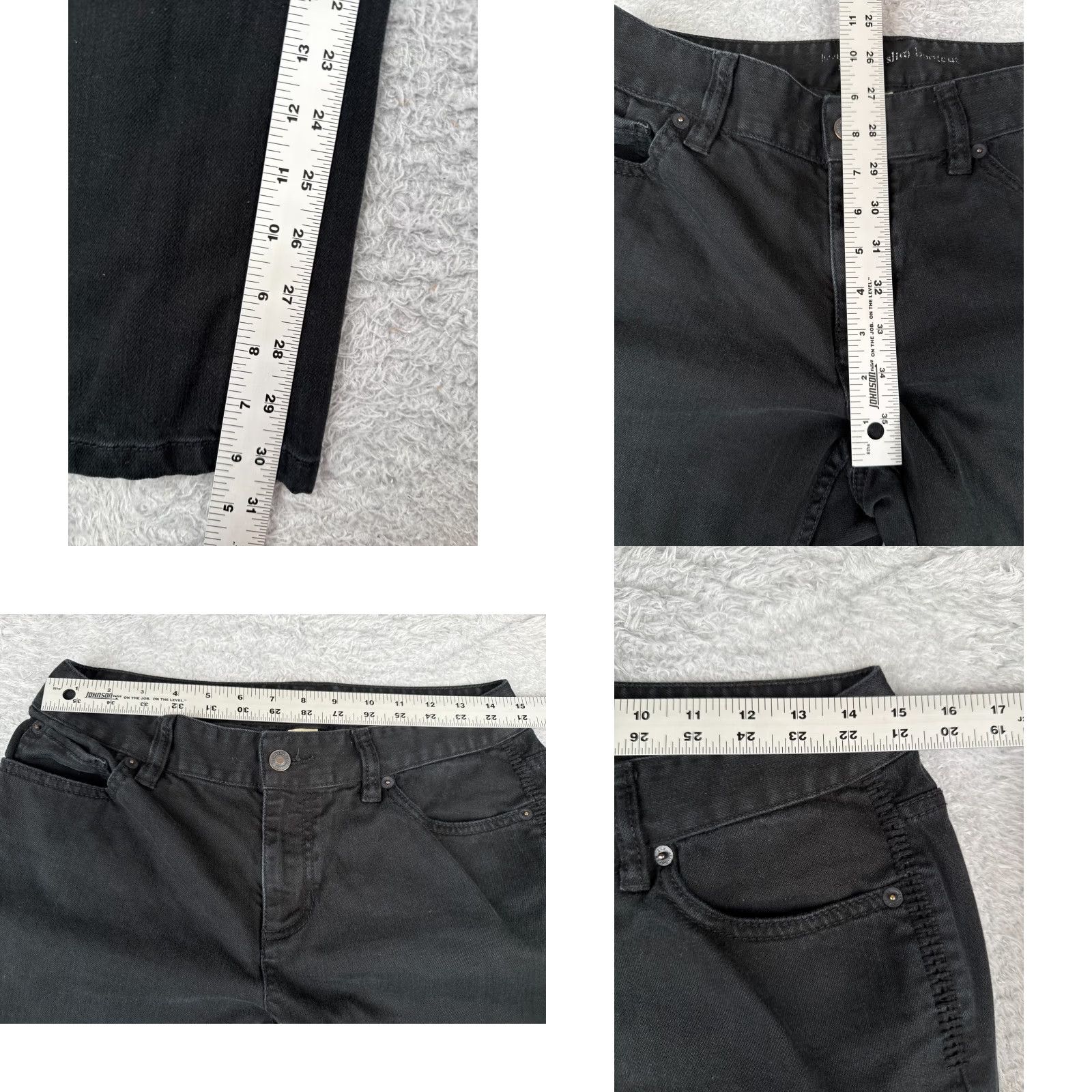 Liz Claiborne Claiborne Jeans Women 10 Black Denim Slim Bootcut Mid Rise Cotton Blend 30x31 Size 32" / US 10 / IT 46 - 8 Thumbnail
