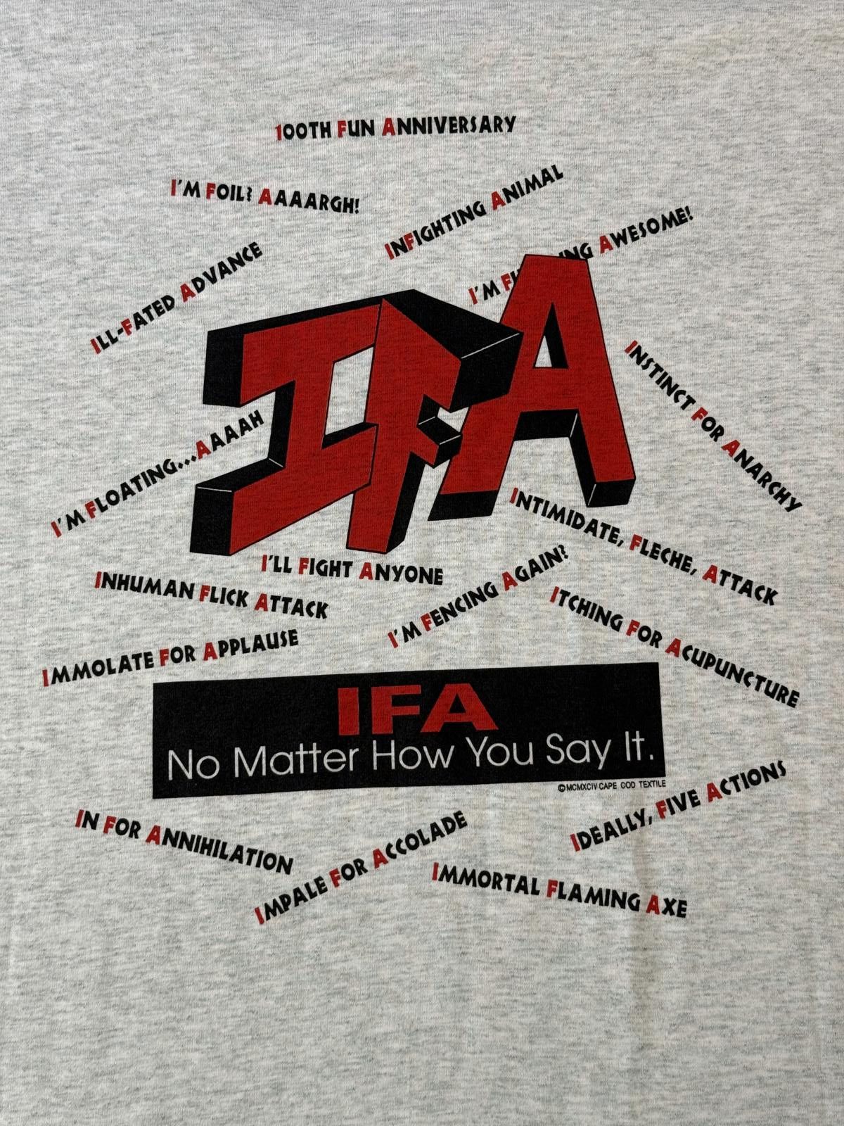 Fruit Of The Loom VTG Fencing T-shirt IFA Championships MIT 1994 Tee XL Size US XL / EU 56 / 4 - 5 Thumbnail