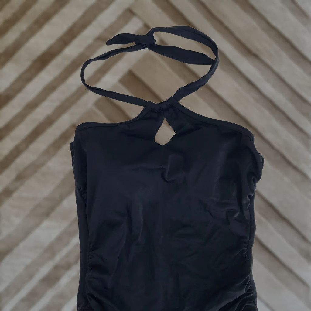Vintage Freya One Piece Swimsuit US 32D Black Underwire Halter Ruched Keyhole AS3948BLK Size ONE SIZE - 1 Thumbnail