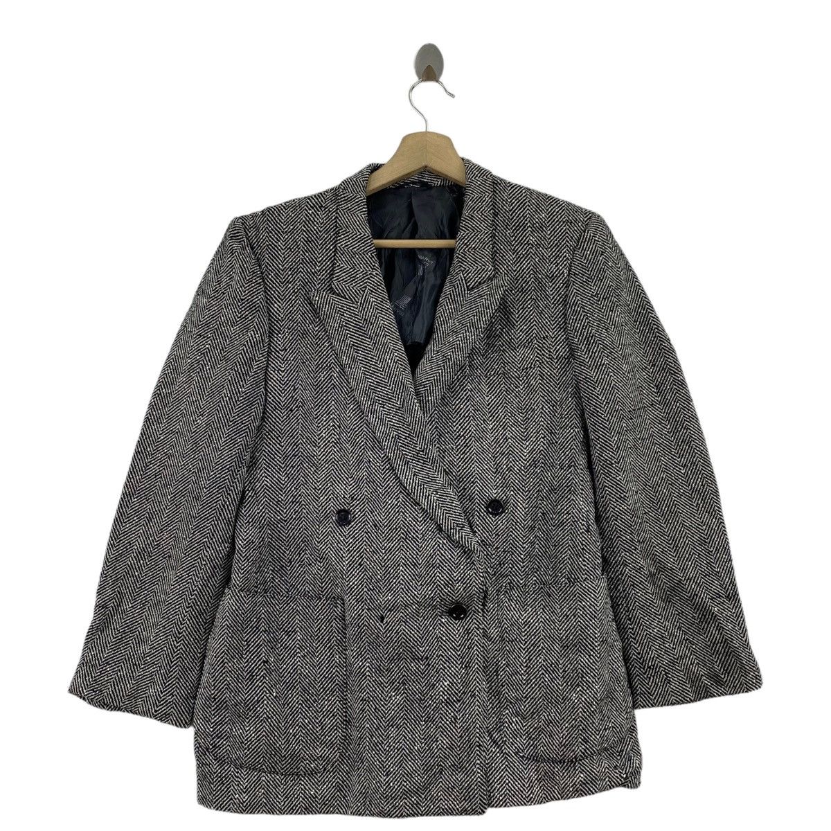 Lanvin × Vintage Vintage LANVIN PARIS Grey Wool Blazer Coat Size US M / EU 48-50 / 2 - 1 Thumbnail
