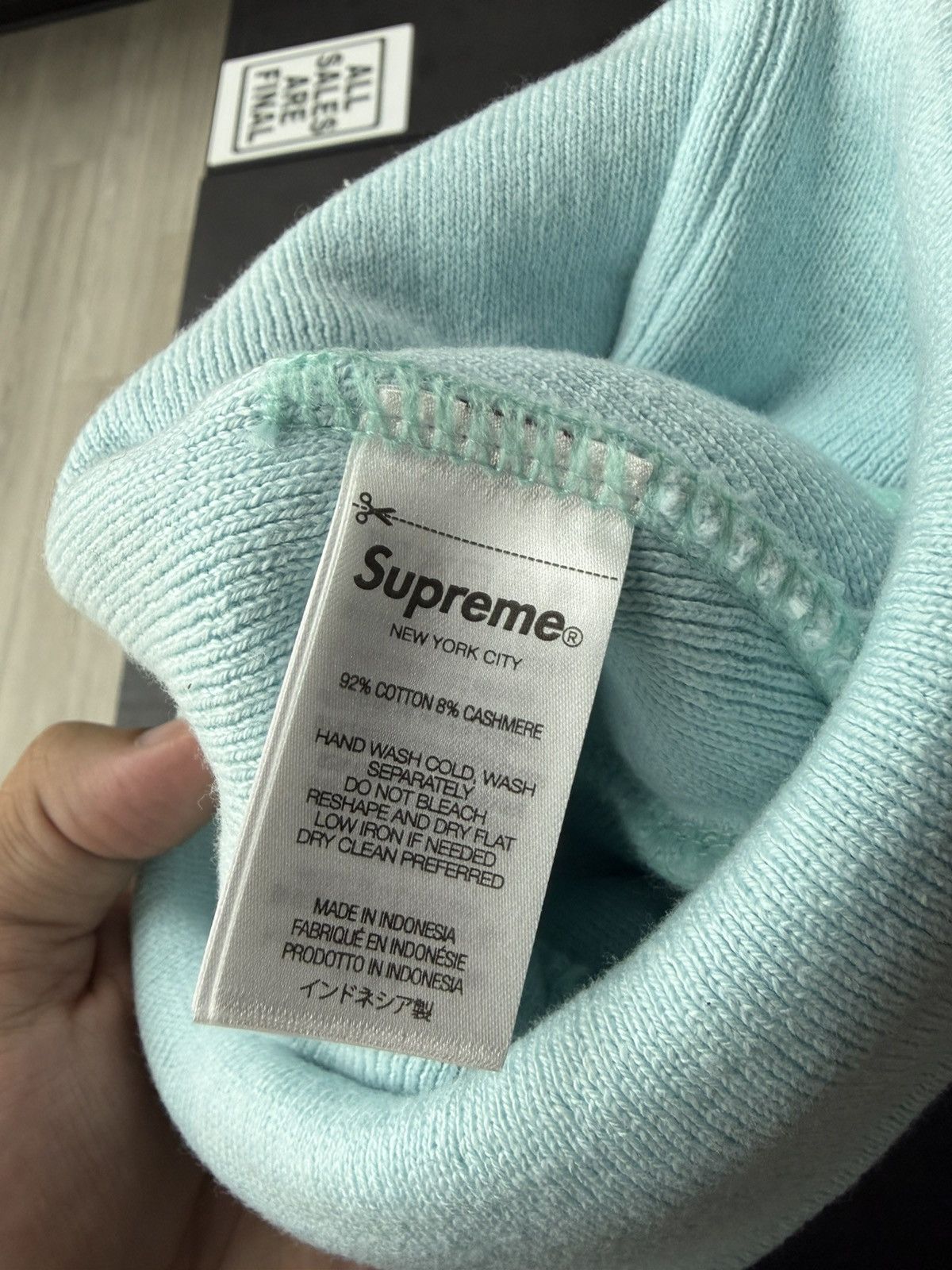 Supreme Supreme Big Logo Beanie Light Blue (FW25) Size ONE SIZE - 3 Thumbnail