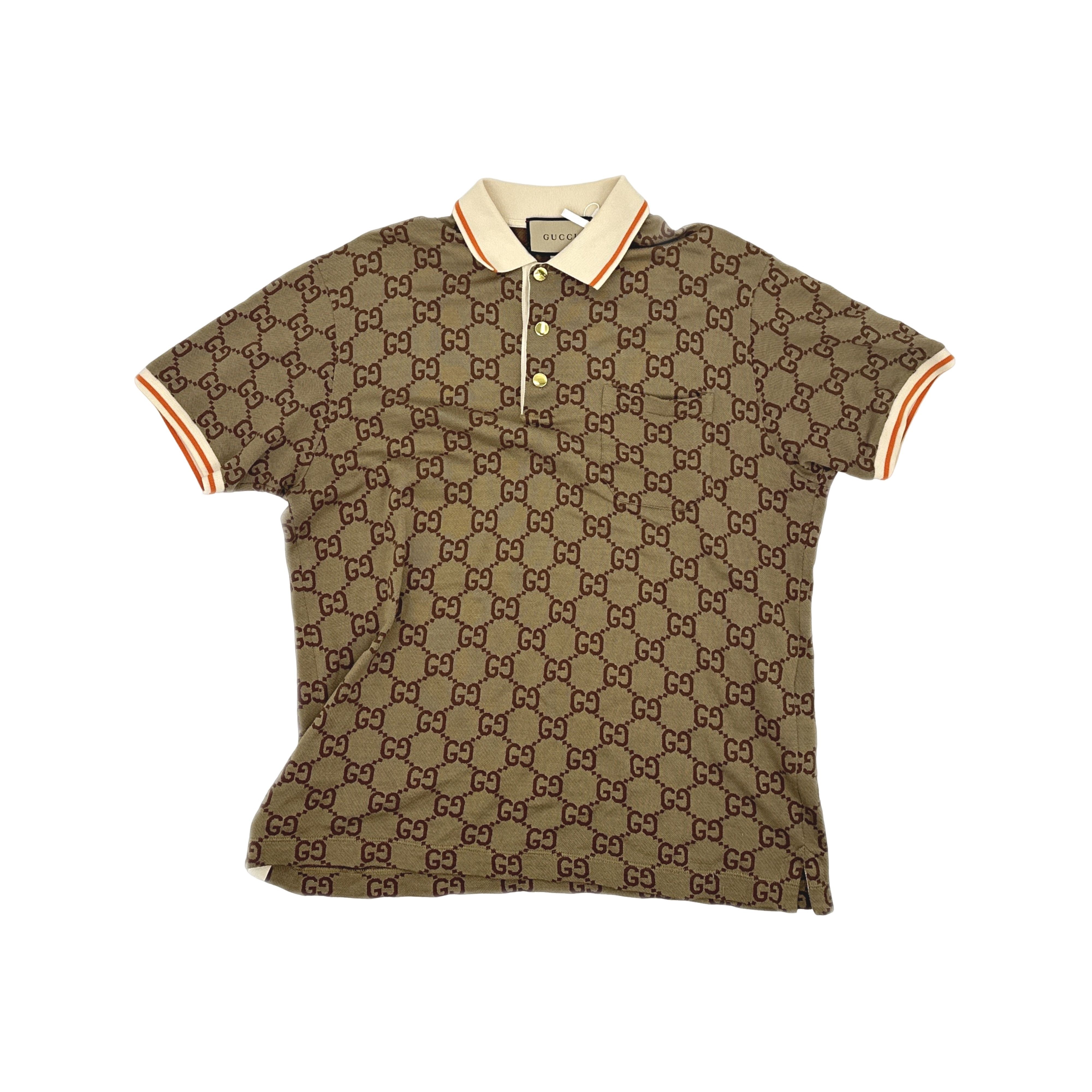 Gucci Gucci GG Logo Print Striped Polo Shirt Size M Size US M / EU 48-50 / 2 - 1 Thumbnail