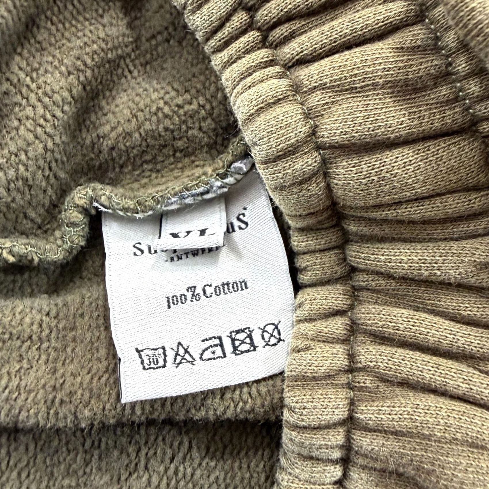 Suspicious Antwerp Sweatpants Men 1XL Olive Green Script Logo Joggers Streetwear in Brown, Men's (Size 35) — image 5 of 6