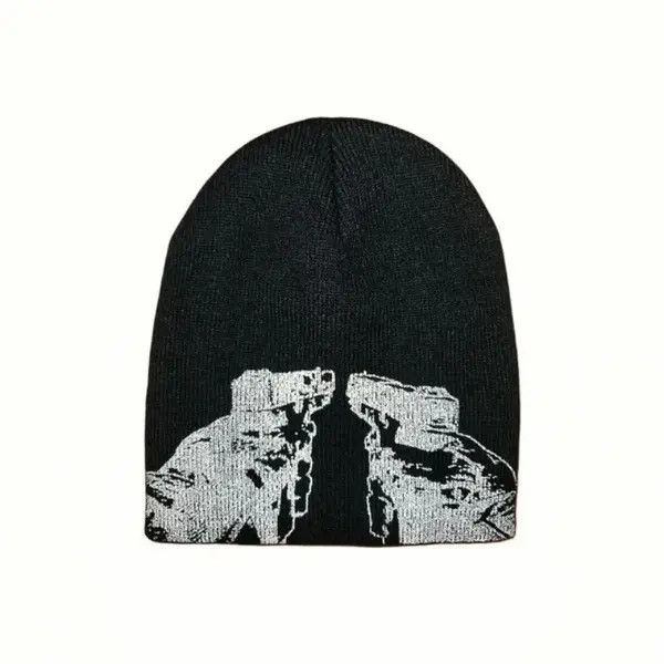 Japanese Brand DUAL PISTOLS Hat Beanie BLACK Gothic Punk Rock y2k Size ONE SIZE - 7 Thumbnail