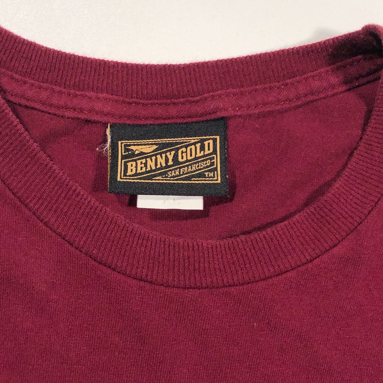 Benny Gold Benny Gold SF Start Today Maroon Yellow script Tee Size XL Size US XL / EU 56 / 4 - 6 Thumbnail