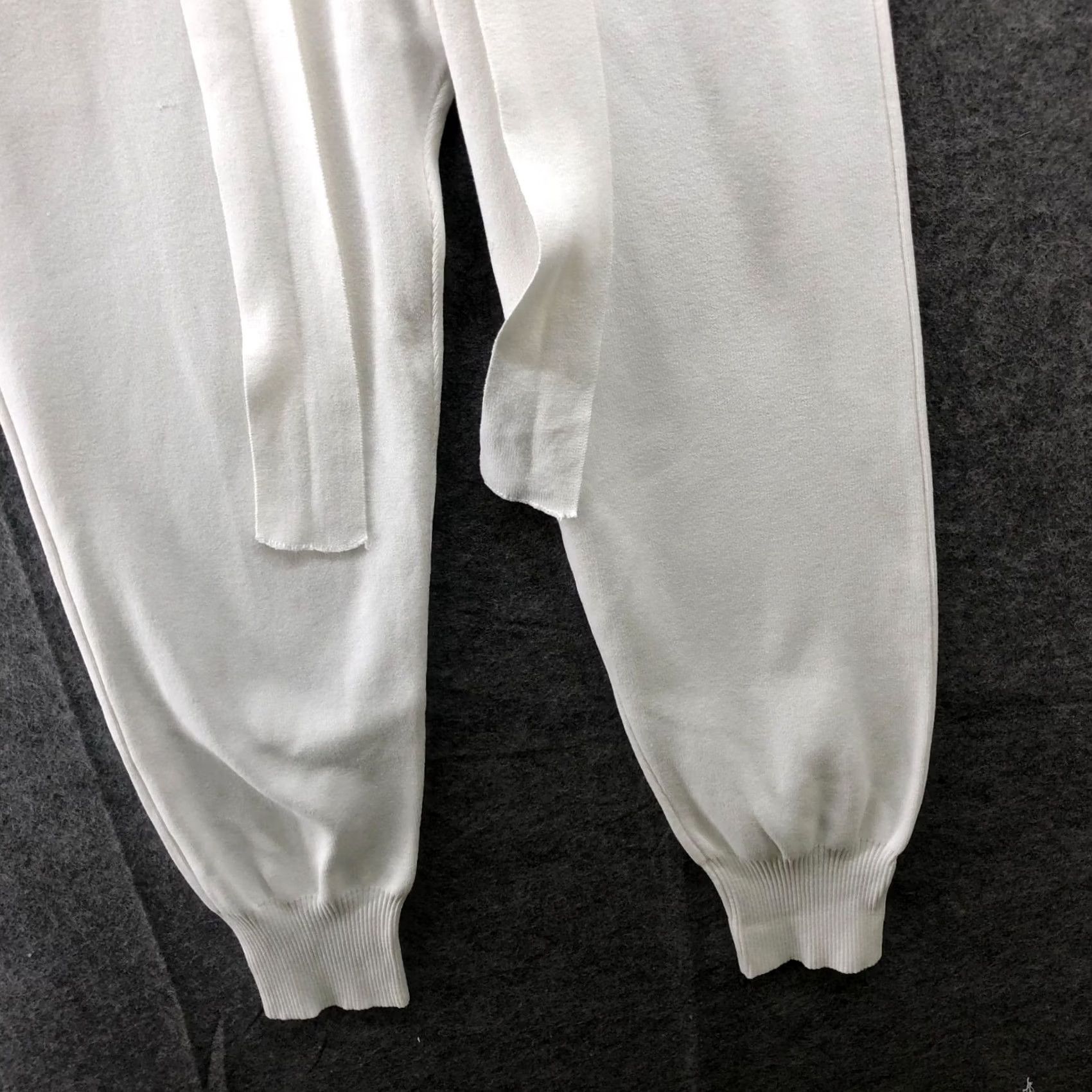 Zara Zara Knit Jogger Pants Womens S White Tie Waist High Rise Knit Front Flat Front Relaxed Comfort Seasonal Fall Winter Spring Mens Womens Girls Boys Size 28" / US 6 / IT 42 - 4 Thumbnail
