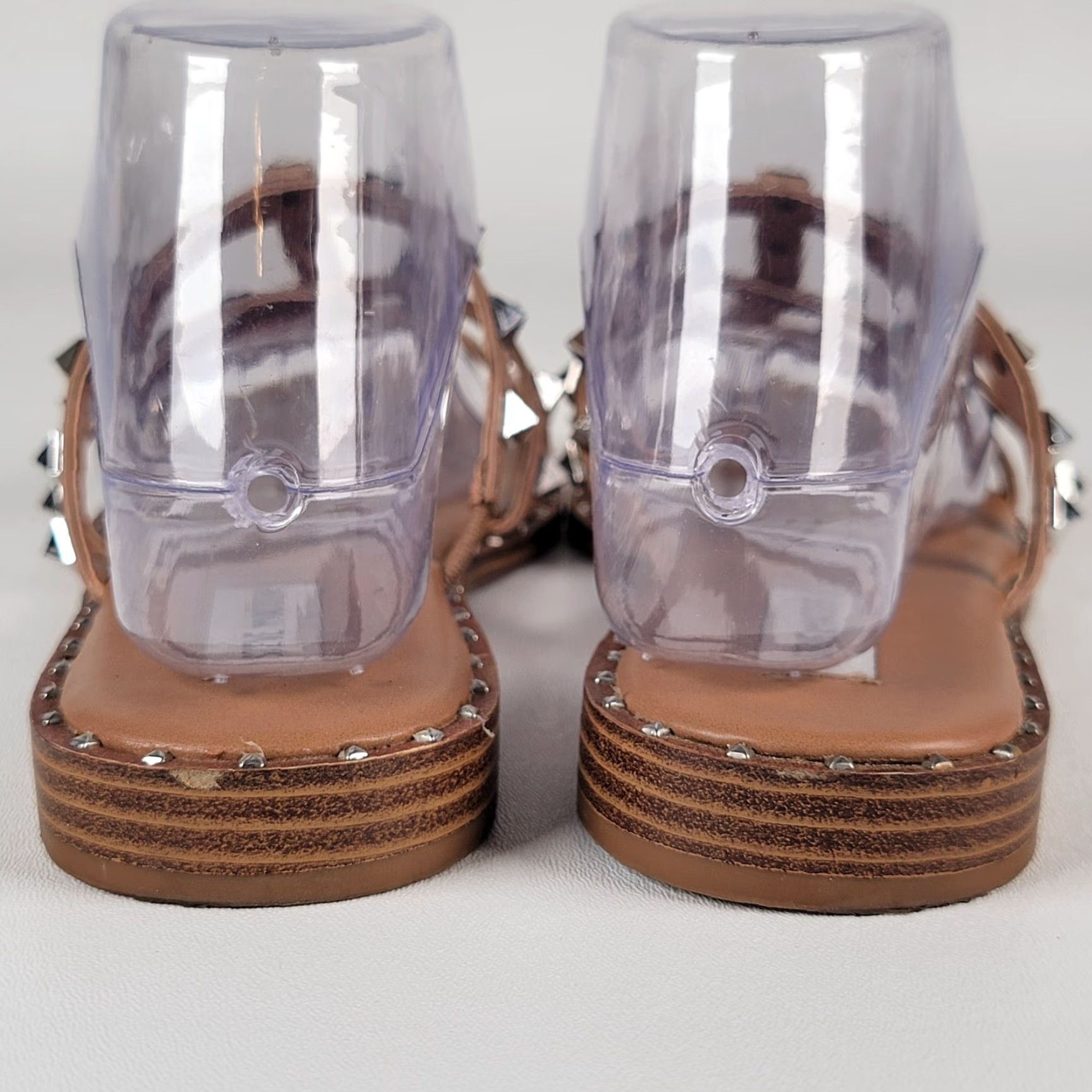 Steve Madden Steve Madden Sandal Women 8 Lowell Tan Silver Studded Strappy Casual Flat Heel Sneakers? Size US 8 / IT 38 - 6 Thumbnail