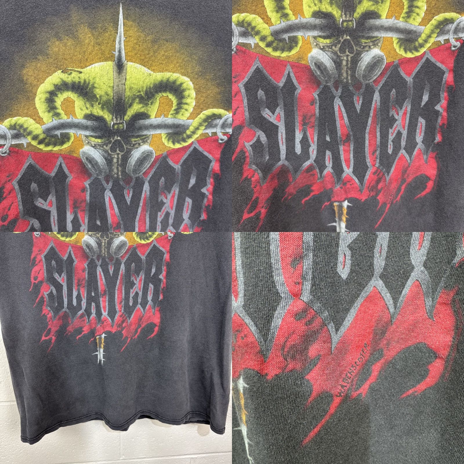 Vintage VINTAGE 1992 Slayer Uber Alles Tour T-Shirt Size Large Black Rock Thrash Metal Unisex Size US L / EU 52-54 / 3 - 8 Thumbnail
